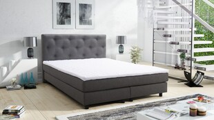 Boxspringbett Boxbett Glenn 2 Chester Hotelbett 140x200 Bett Topper Grau 