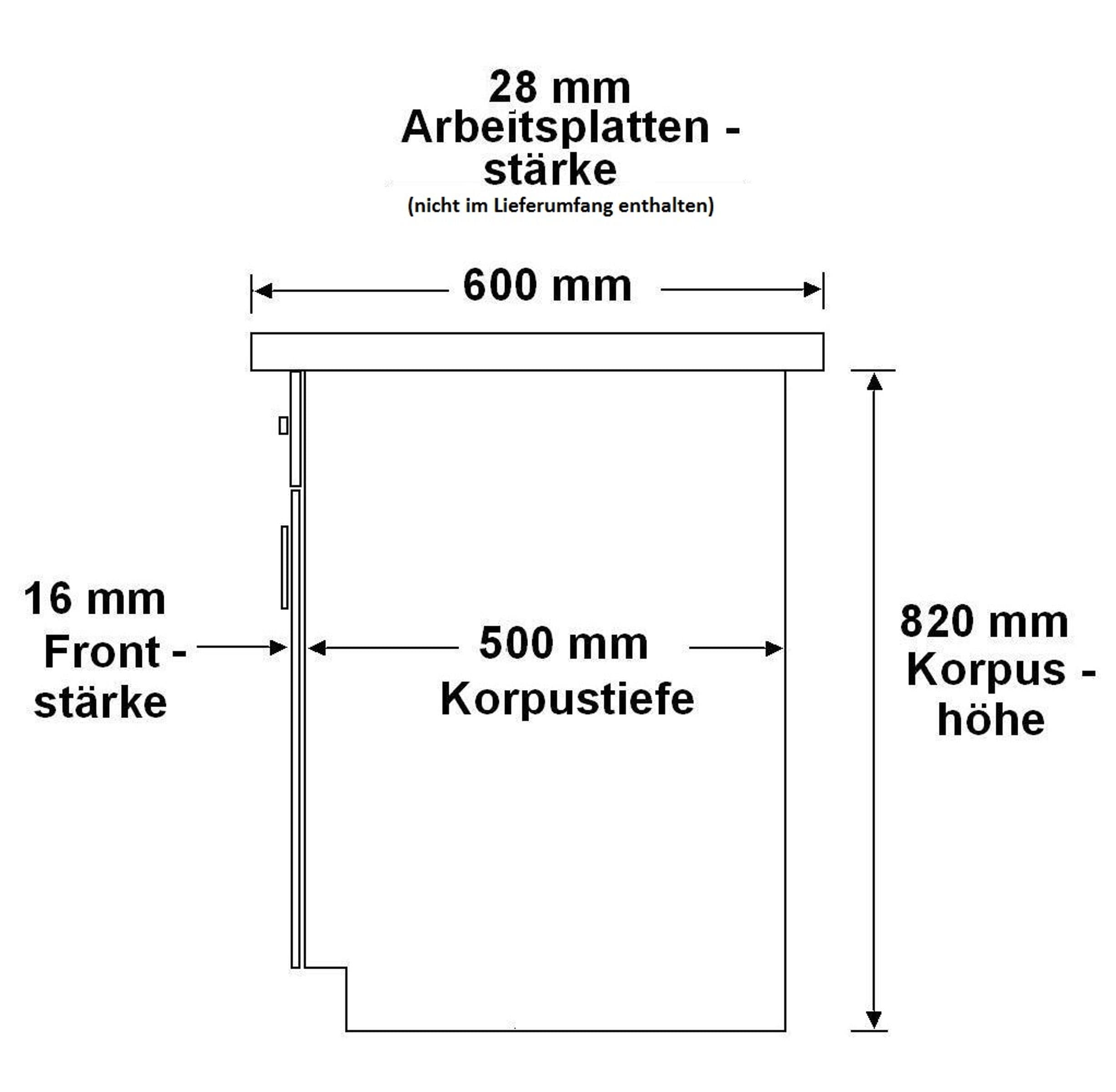 Unterschrank Regal 30 cm Bianca Grey Rose - Grau K&uuml;chenzeile K&uuml;chenblock 
