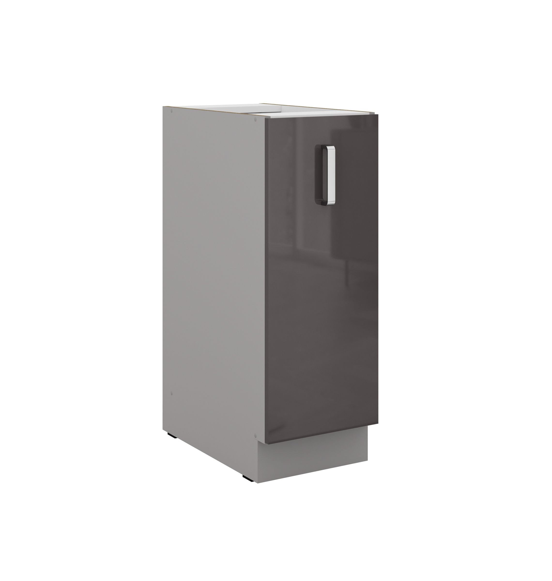 K&uuml;che Bianca Grey Hochglanz Grau Unterschrank 30 cm Schrankauszug K&uuml;chenschrank 