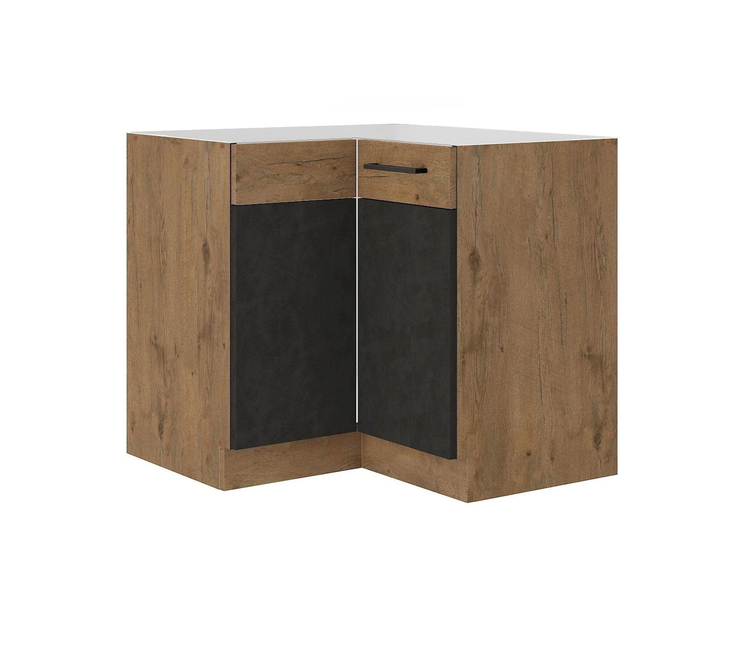 Vigo Eckunterschrank 90x90 cm Eiche Lancelot Matera Grau K&uuml;chenzeile Einbauk&uuml;che 