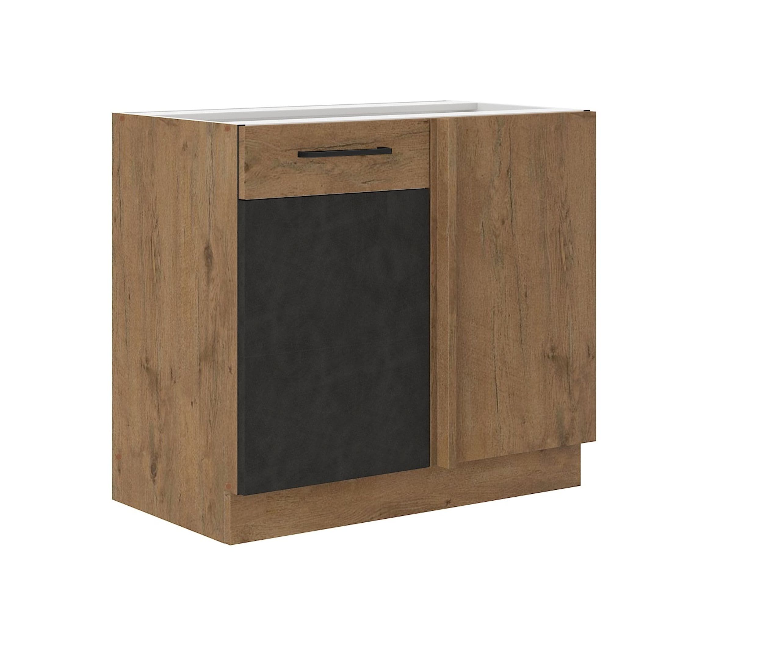 Vigo Eckunterschrank 105 cm Eiche Lancelot Matera Grau K&uuml;chenzeile Einbauk&uuml;che 