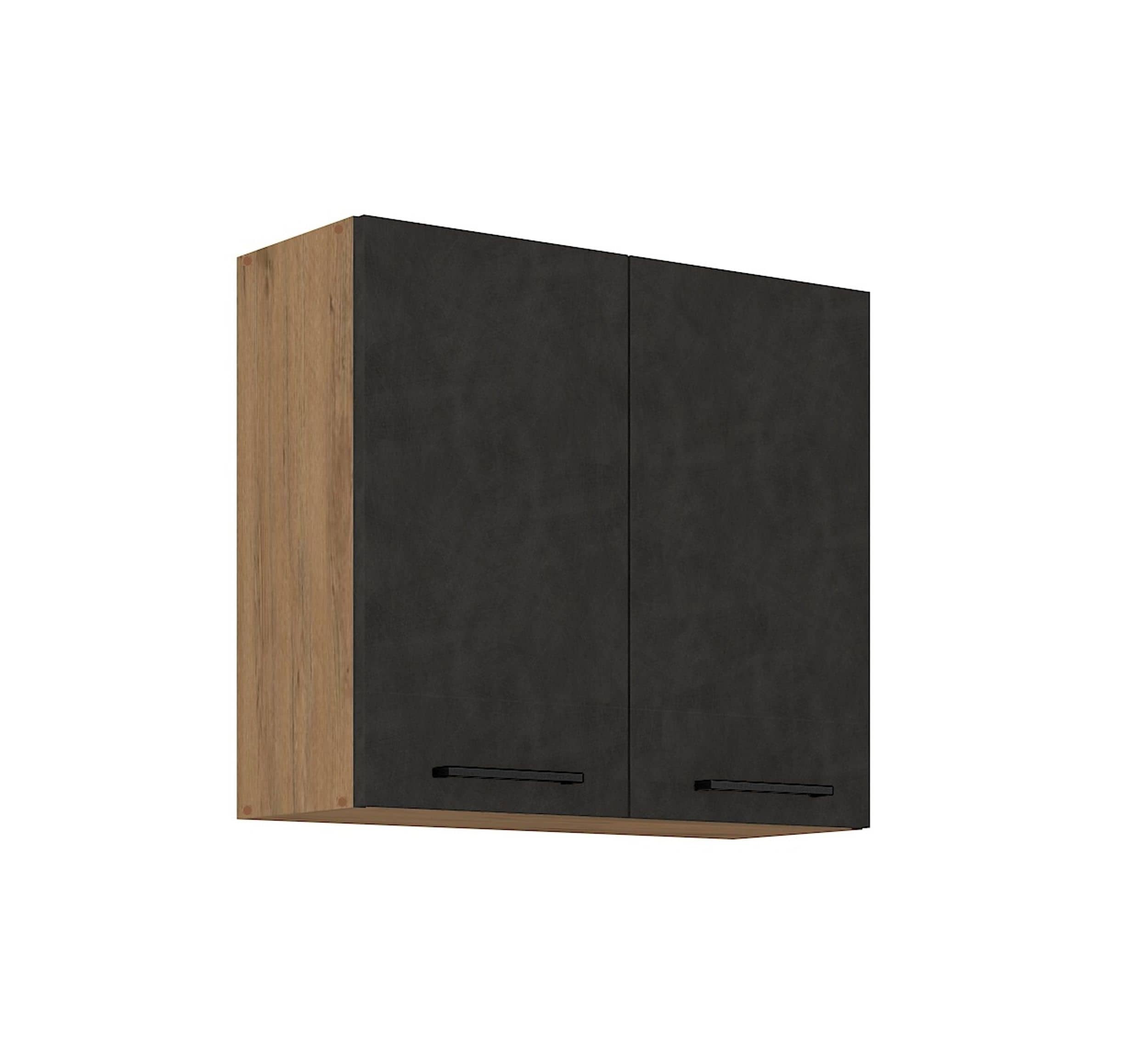 Vigo H&auml;ngeschrank 80 cm Eiche Lancelot Matera Grau K&uuml;chenzeile K&uuml;chenblock K&uuml;che 