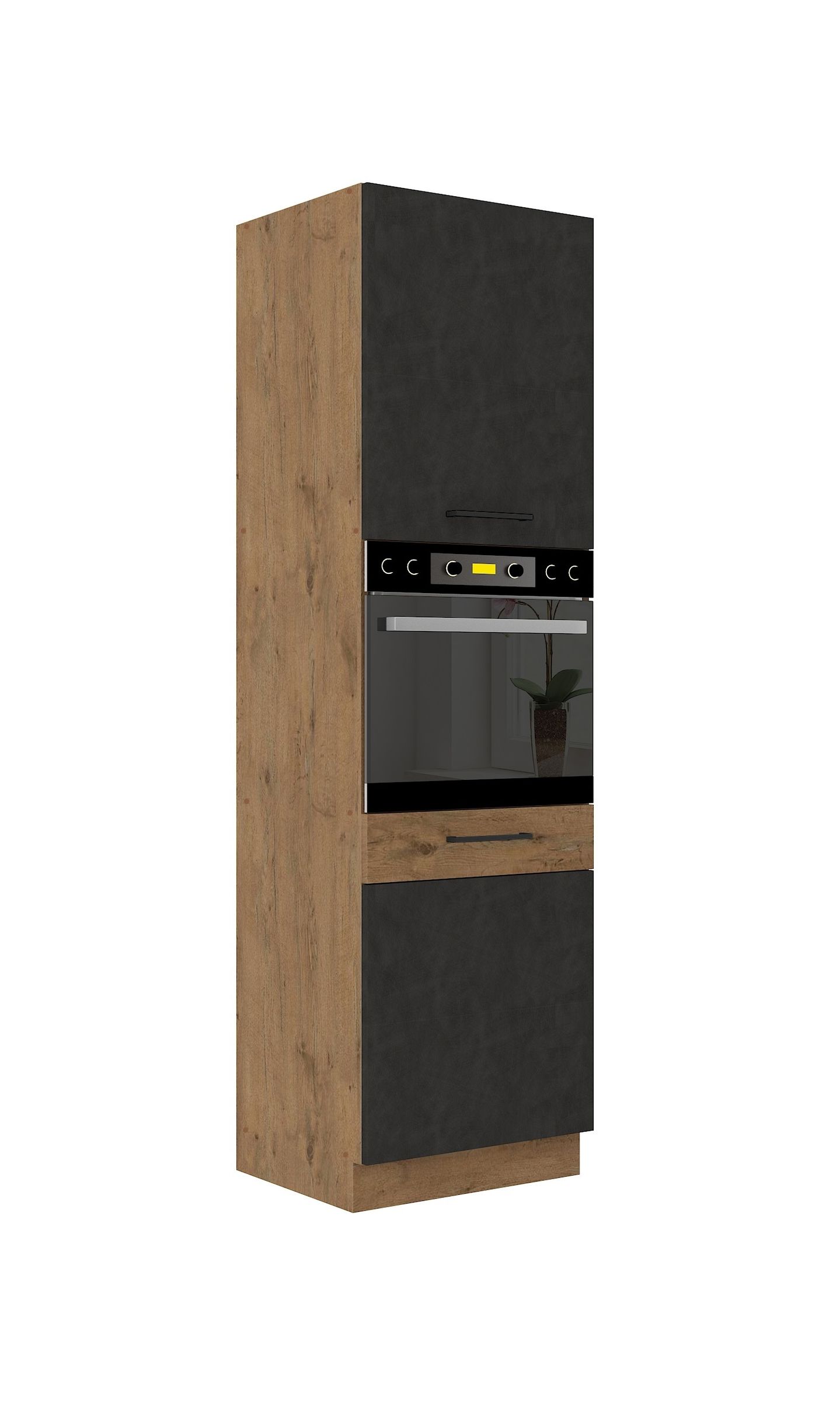 Vigo Hochschrank 60 cm Eiche Lancelot Matera Grau K&uuml;chenzeile K&uuml;chenblock K&uuml;che 