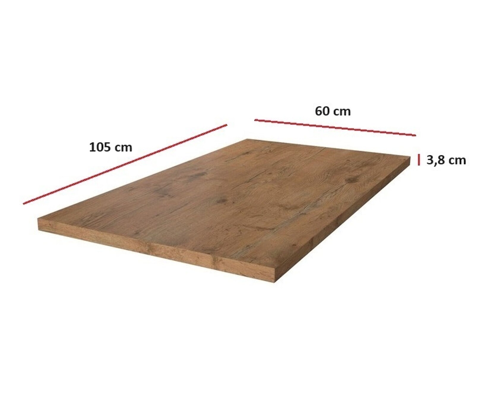 Arbeitsplatte 105 cm 38 mm Küchenzeile Küchenblock Eiche Lancelot Küche Vigo
