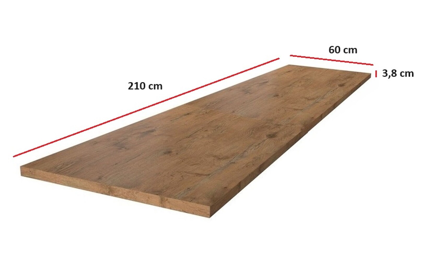 Arbeitsplatte 210 cm 38 mm Küchenzeile Küchenblock Eiche Lancelot Küche Vigo