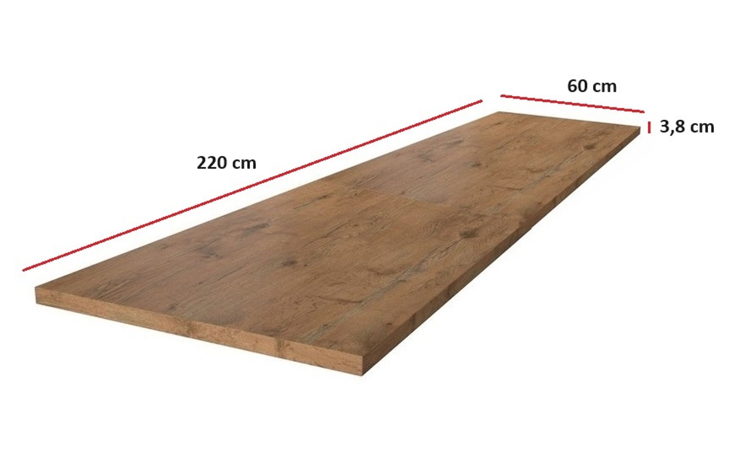 Arbeitsplatte 220 cm 38 mm K&uuml;chenzeile K&uuml;chenblock Eiche Lancelot K&uuml;che Vigo 
