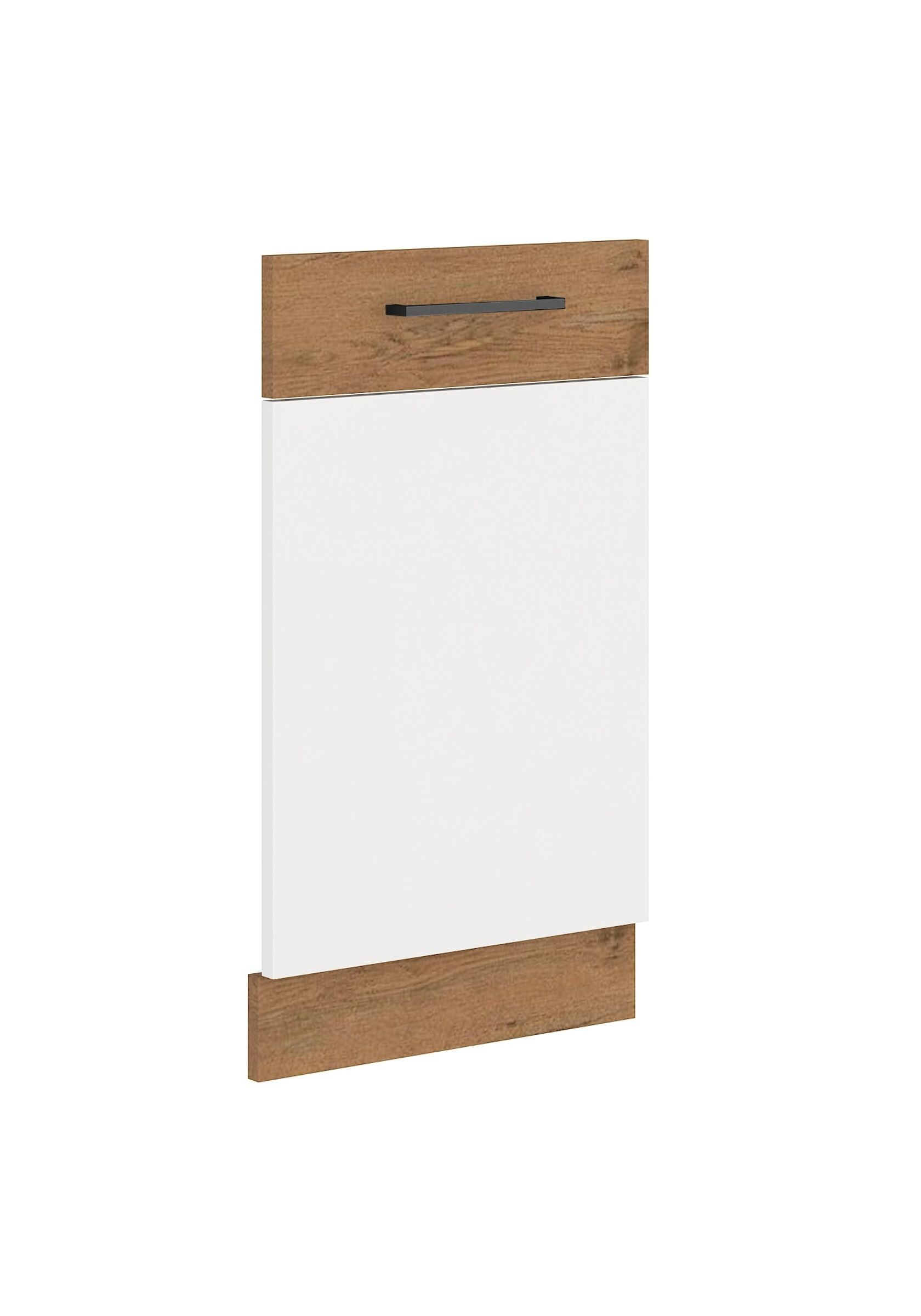 K&uuml;che Vigo Frontblende Geschirrsp&uuml;ler vollintegriert 45 cm Eiche Lancelot Wei&szlig; 