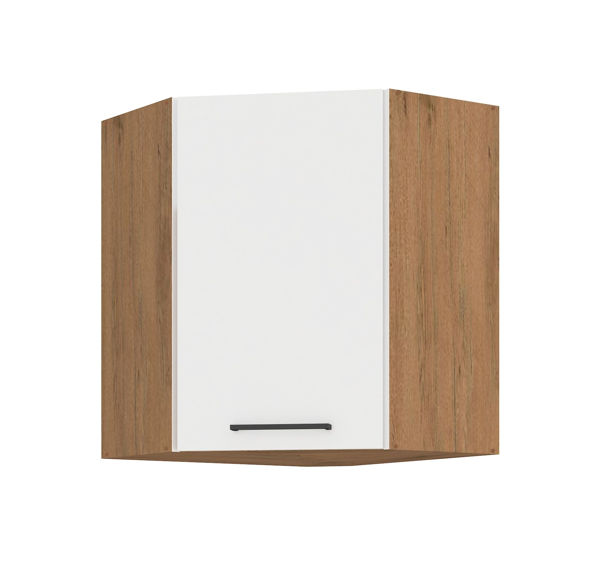 Vigo Eckh&auml;ngeschrank 60x60 Eiche Lancelot Wei&szlig; Hochglanz K&uuml;chenzeile Einbauk&uuml;che 