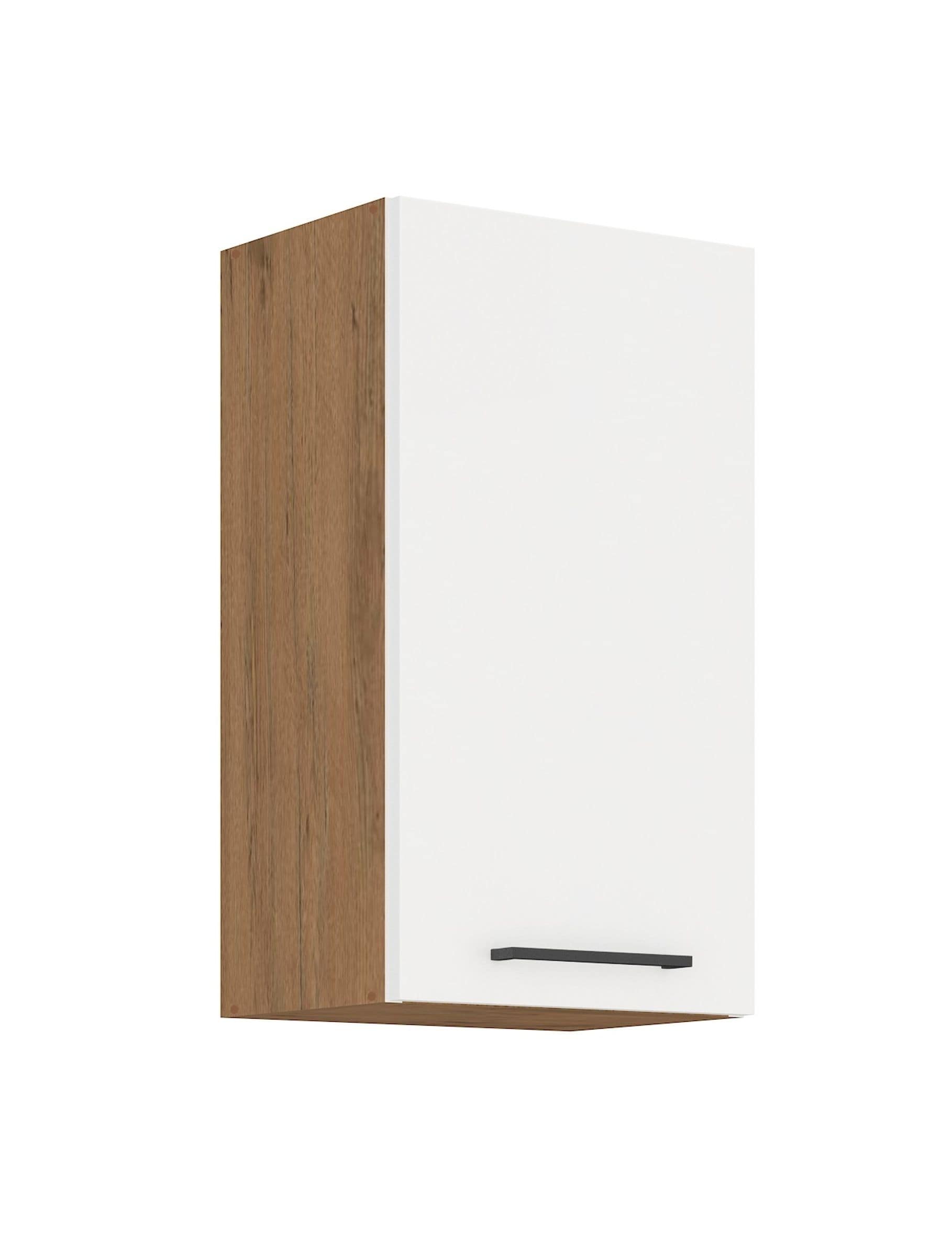 Vigo H&auml;ngeschrank 40 Eiche Lancelot Wei&szlig; Hochglanz K&uuml;chenzeile K&uuml;chenblock K&uuml;che 