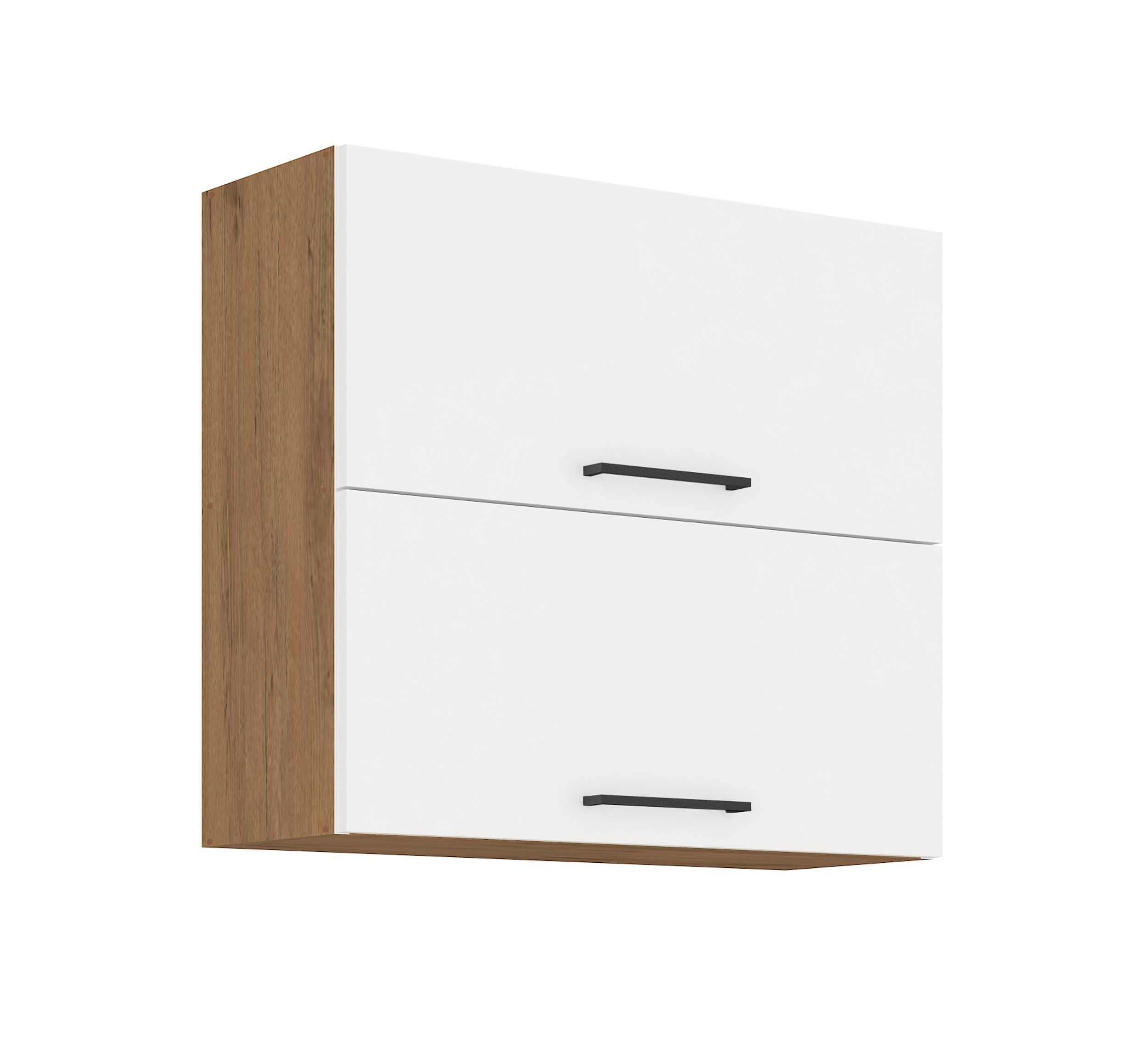 Vigo H&auml;ngeschrank 80 Eiche Lancelot Wei&szlig; Hochglanz K&uuml;chenzeile K&uuml;chenblock K&uuml;che 