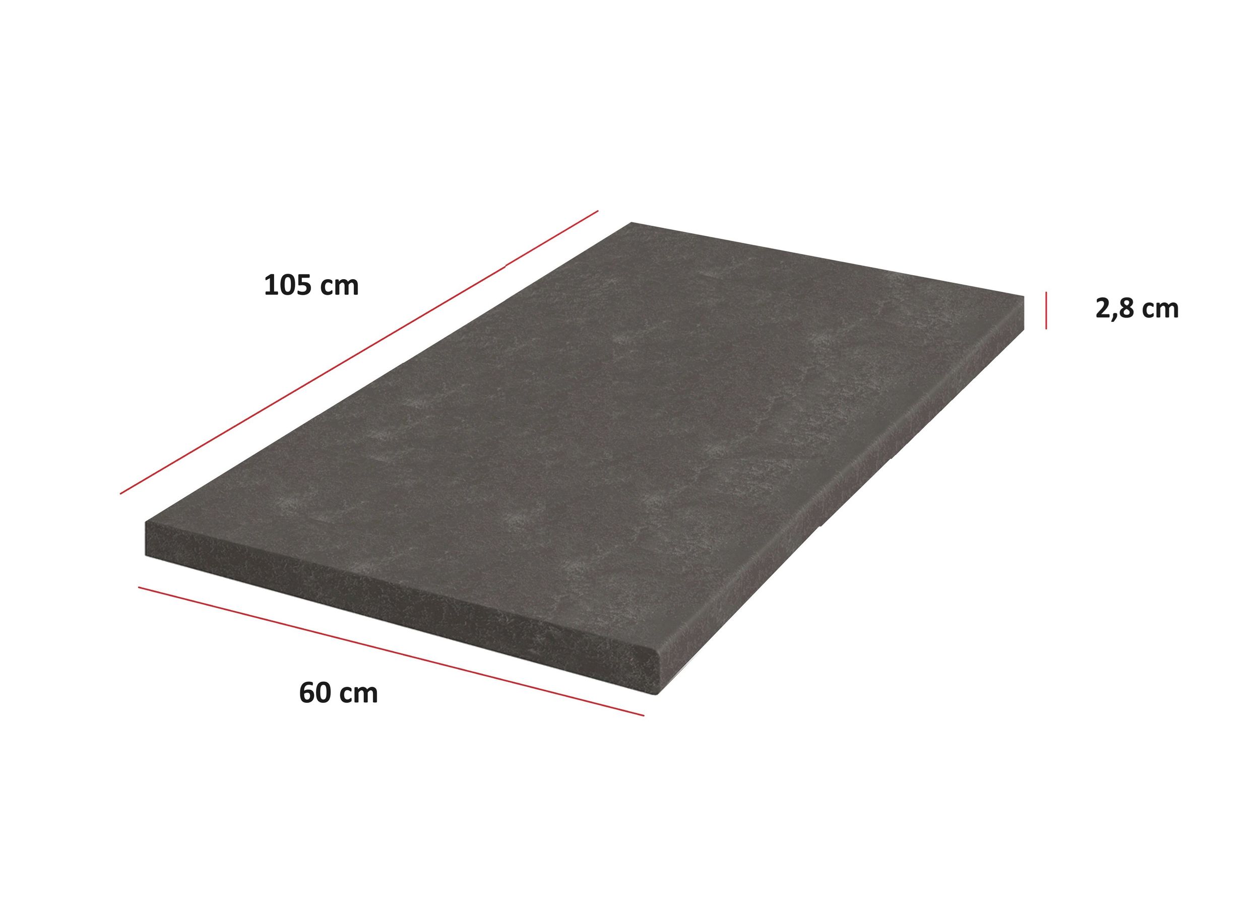 K&uuml;chen Arbeitsplatte Metallic Brown 105 cm 28 mm Bianca Grey Rose K&uuml;chenzeile 