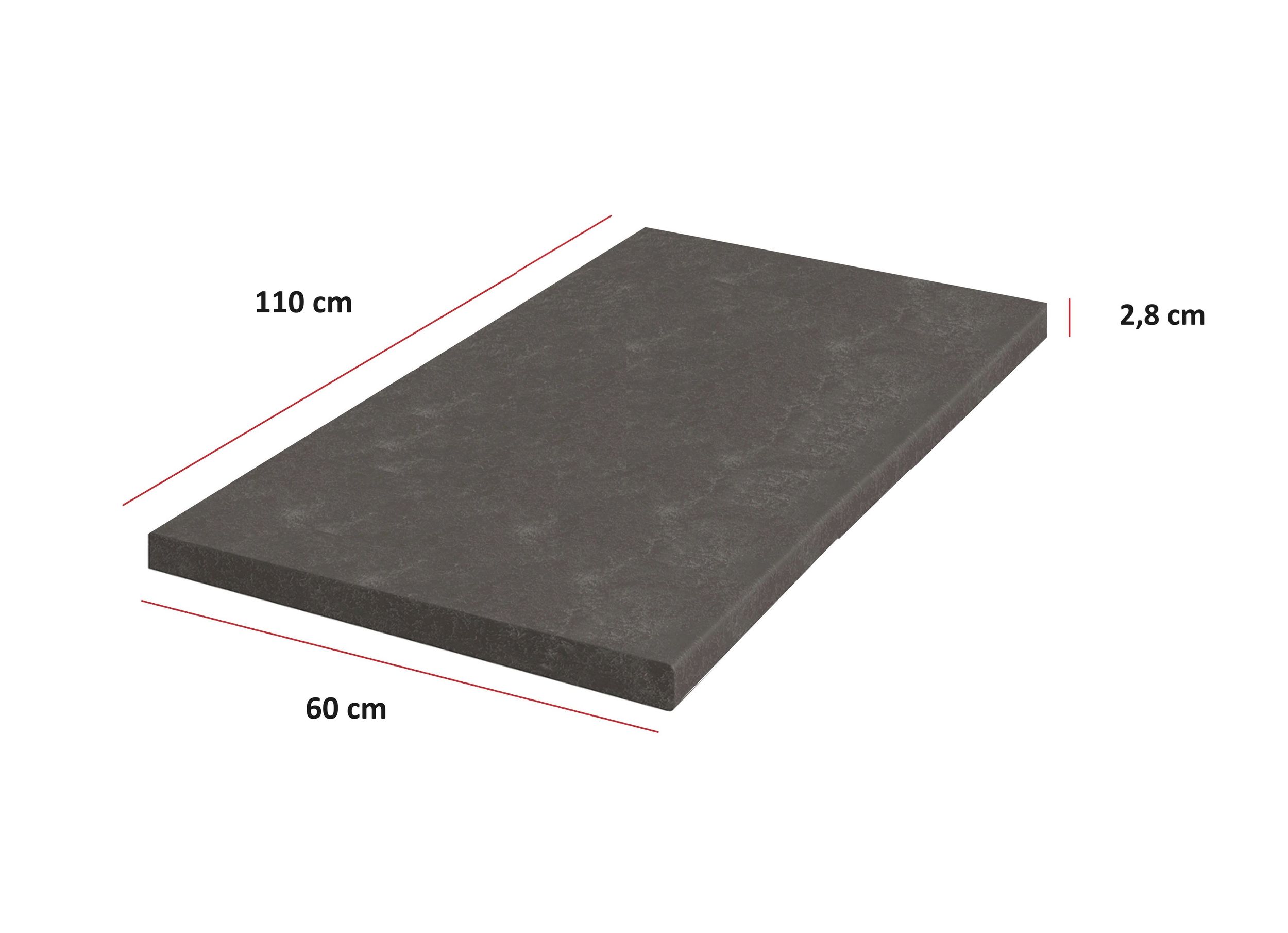 K&uuml;chen Arbeitsplatte Metallic Brown 110 cm 28 mm Bianca Grey Rose K&uuml;chenzeile 