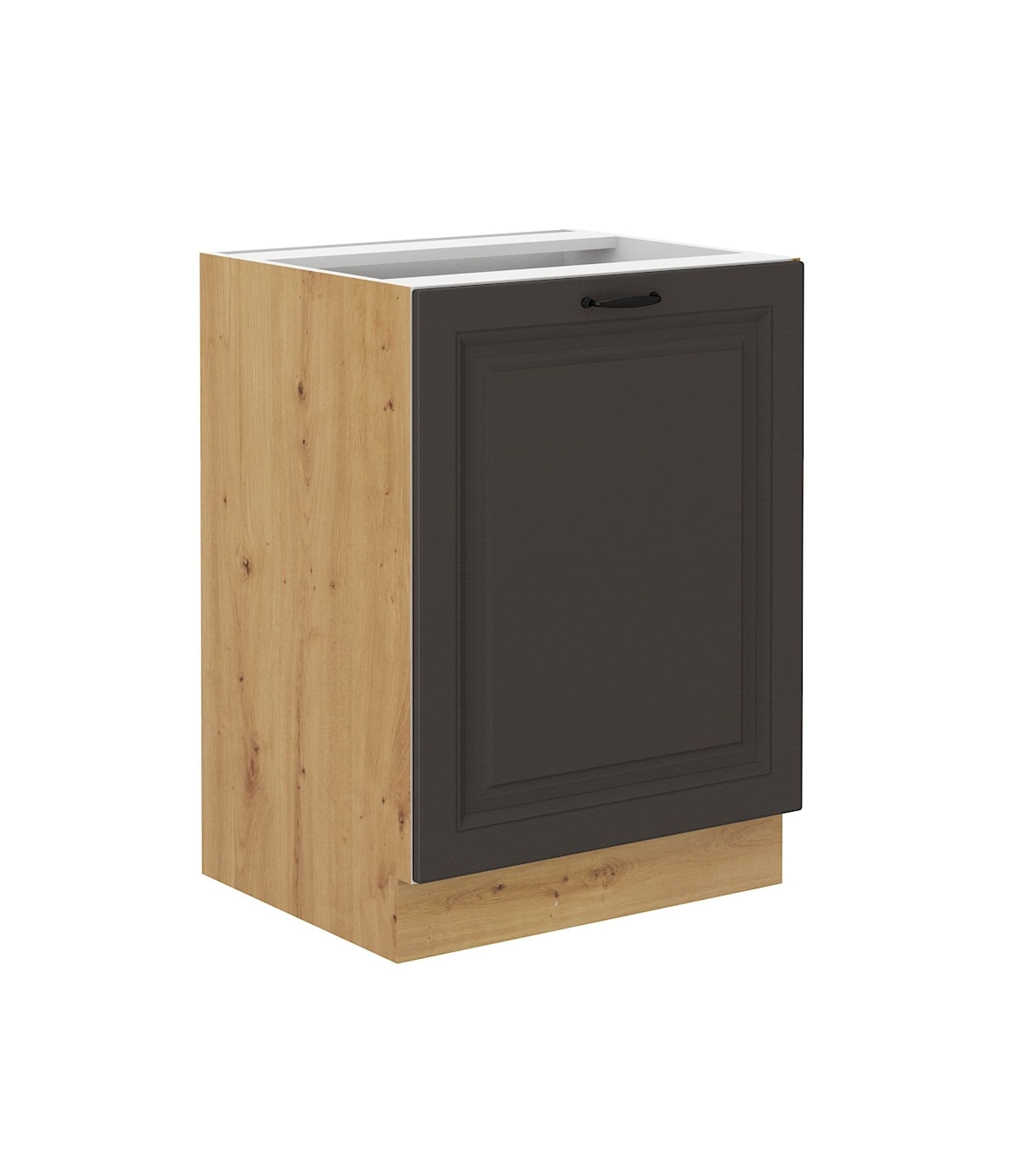 Unterschrank 60 cm Stilo Grau + Eiche Artisan K&uuml;chenzeile K&uuml;chenblock K&uuml;che 