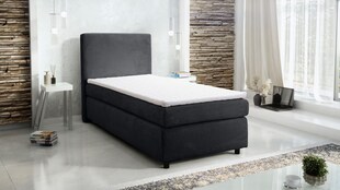 Boxspringbett Hotelbett 90x200 Bonellfederkern Bett Topper Paxos Cordstoff Grau 