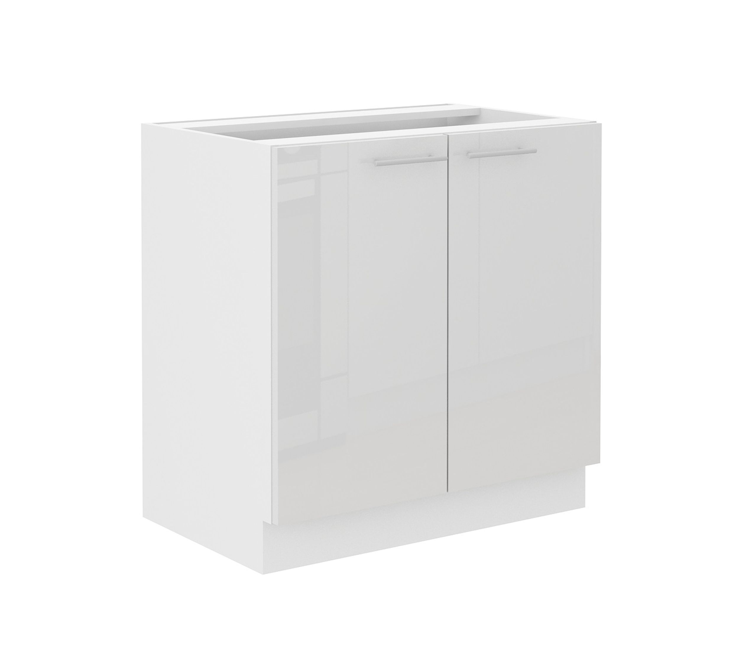 Unterschrank 80 Lara Wei&szlig; Hochglanz + Wei&szlig; matt K&uuml;chenzeile K&uuml;chenblock K&uuml;che 