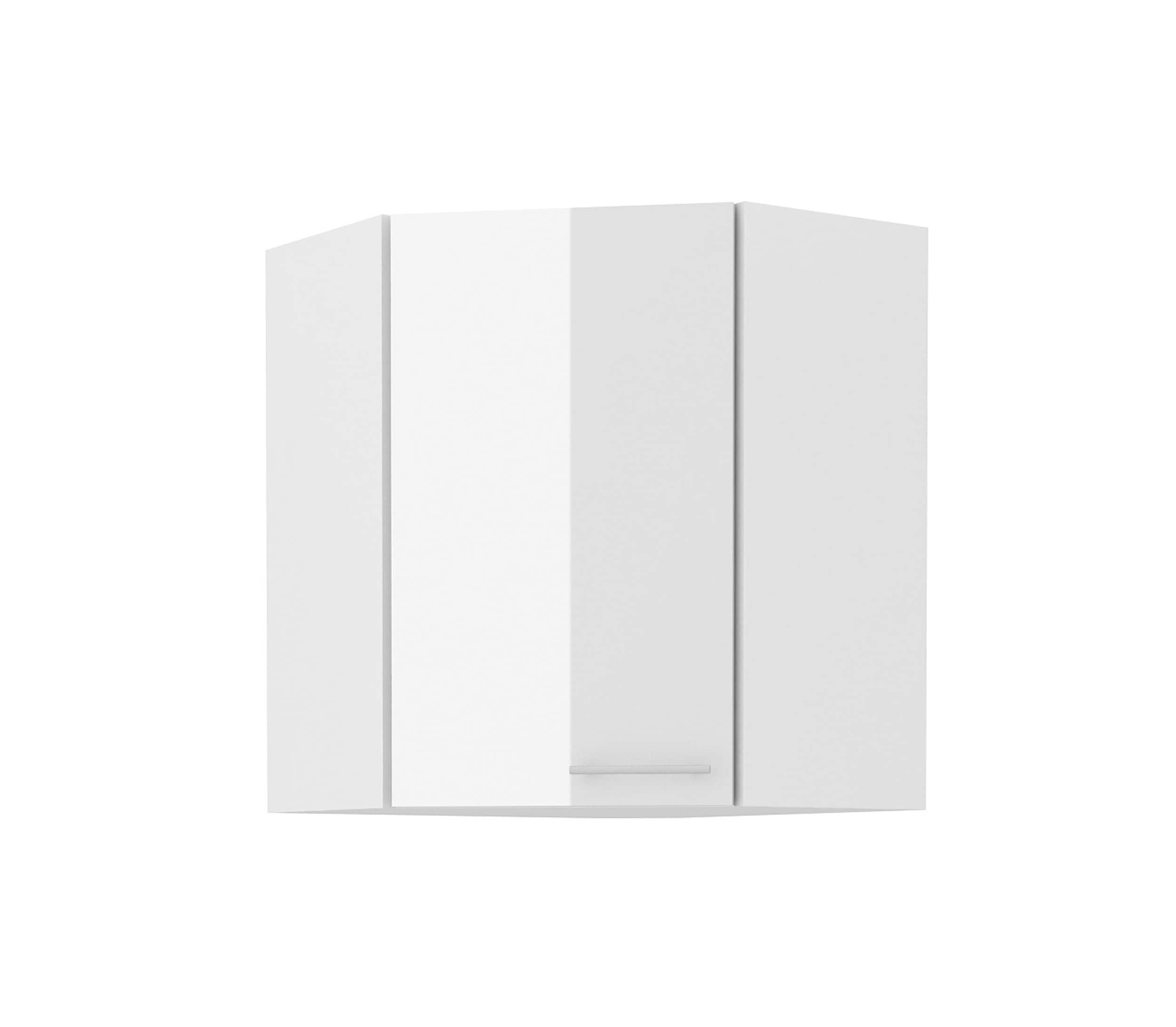 Eckh&auml;ngeschrank 60x60 Lara Wei&szlig; Hochglanz K&uuml;chenzeile K&uuml;chenblock K&uuml;che 