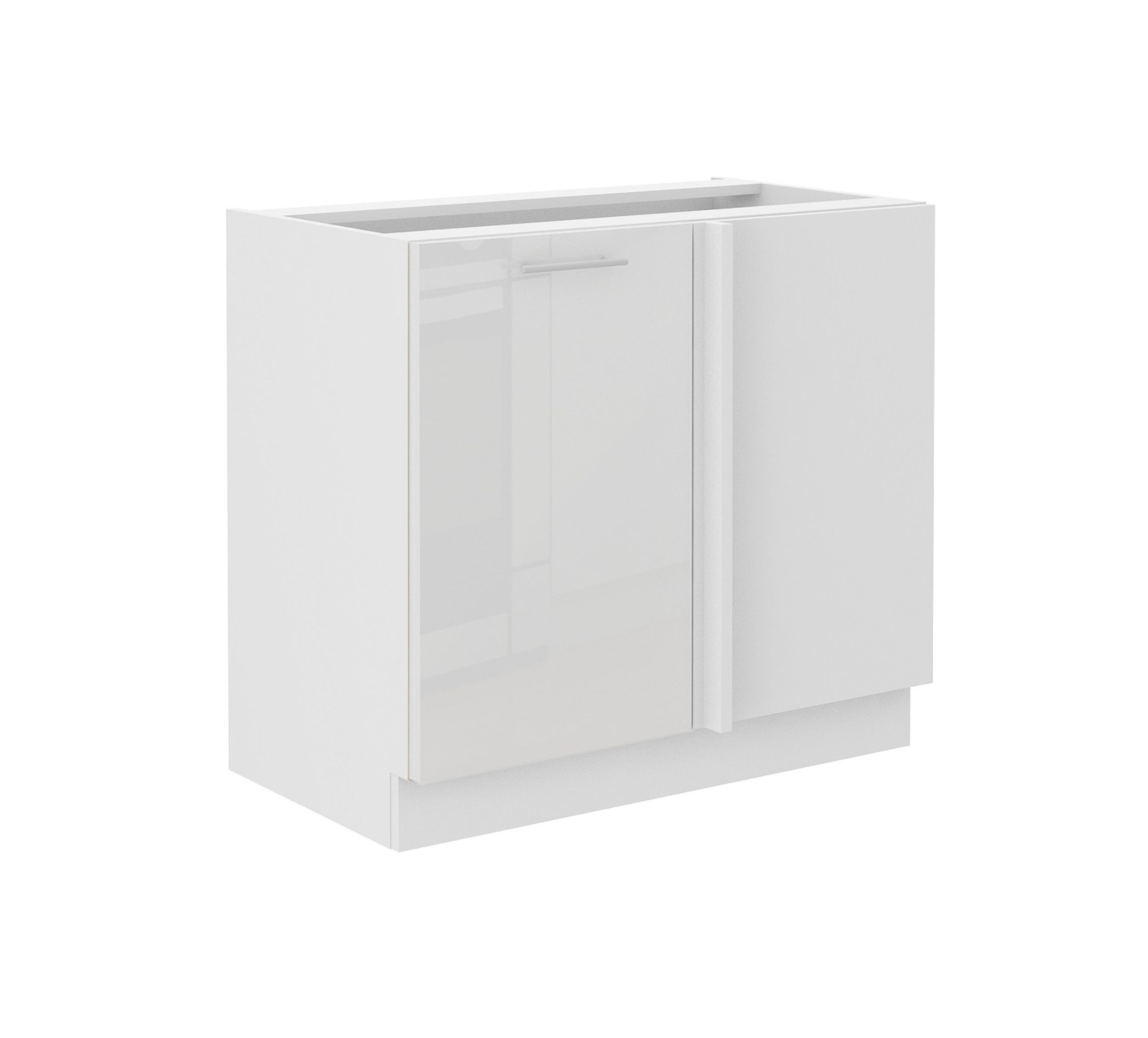 Lara Eckunterschrank 105 cm Wei&szlig; Hochglanz K&uuml;chenzeile K&uuml;chenblock K&uuml;che 