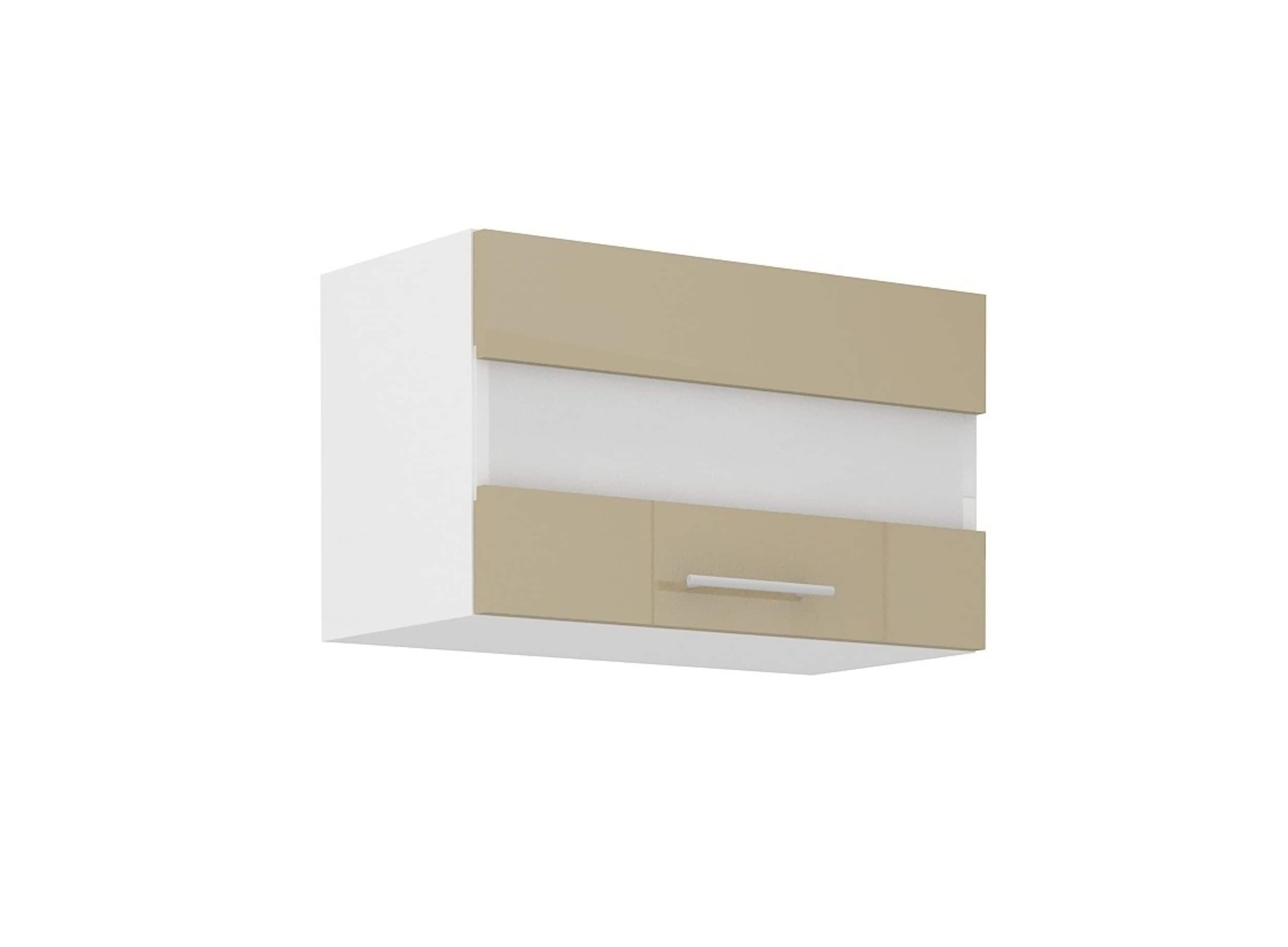 K&uuml;che Glash&auml;ngeschrank 60 Lara Cappuccino Hochglanz K&uuml;chenzeile K&uuml;chenblock 