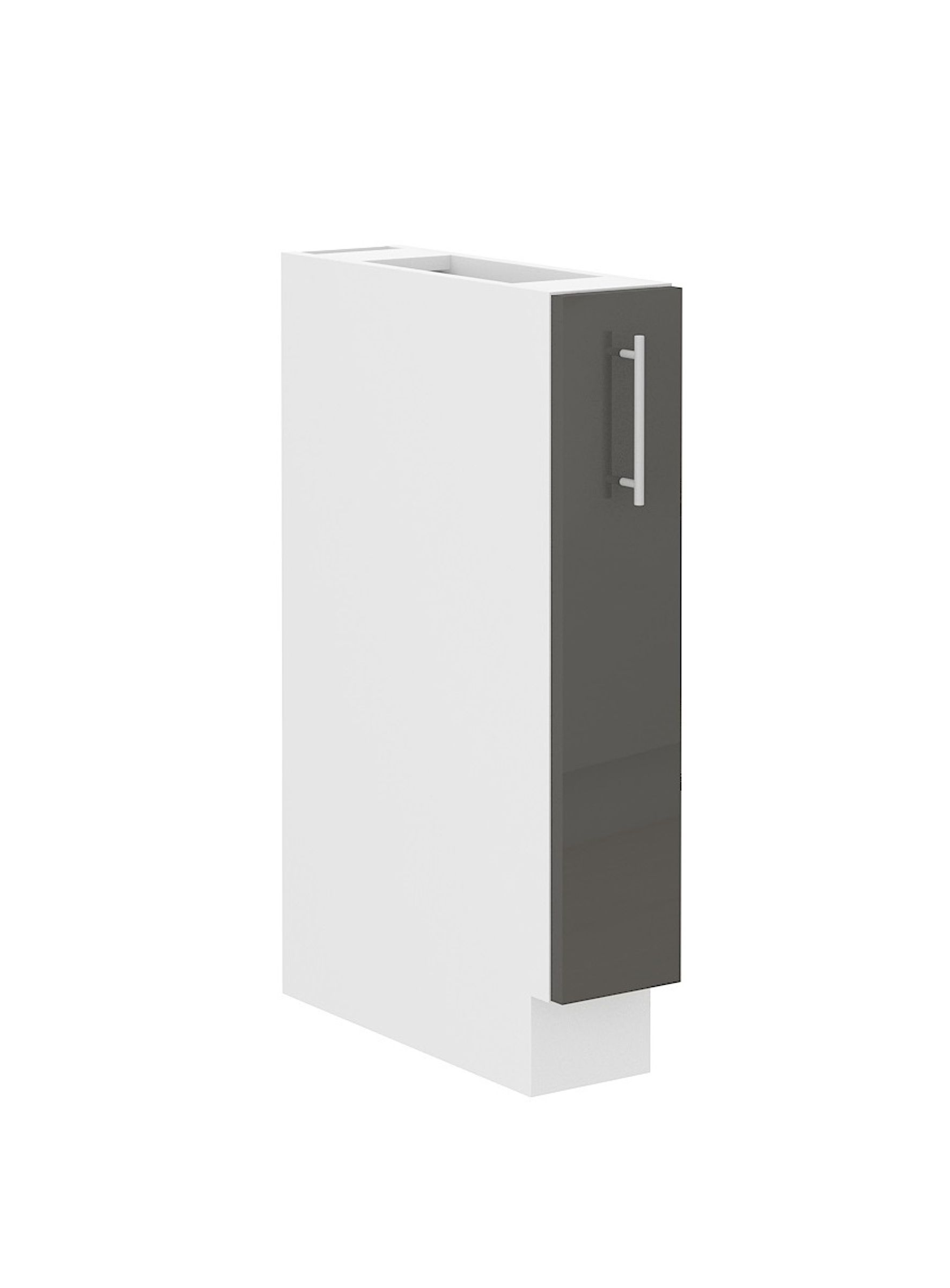 K&uuml;che Lara Grau Hochglanz Unterschrank 15 cm Schrankauszug K&uuml;chenschrank K&uuml;che 