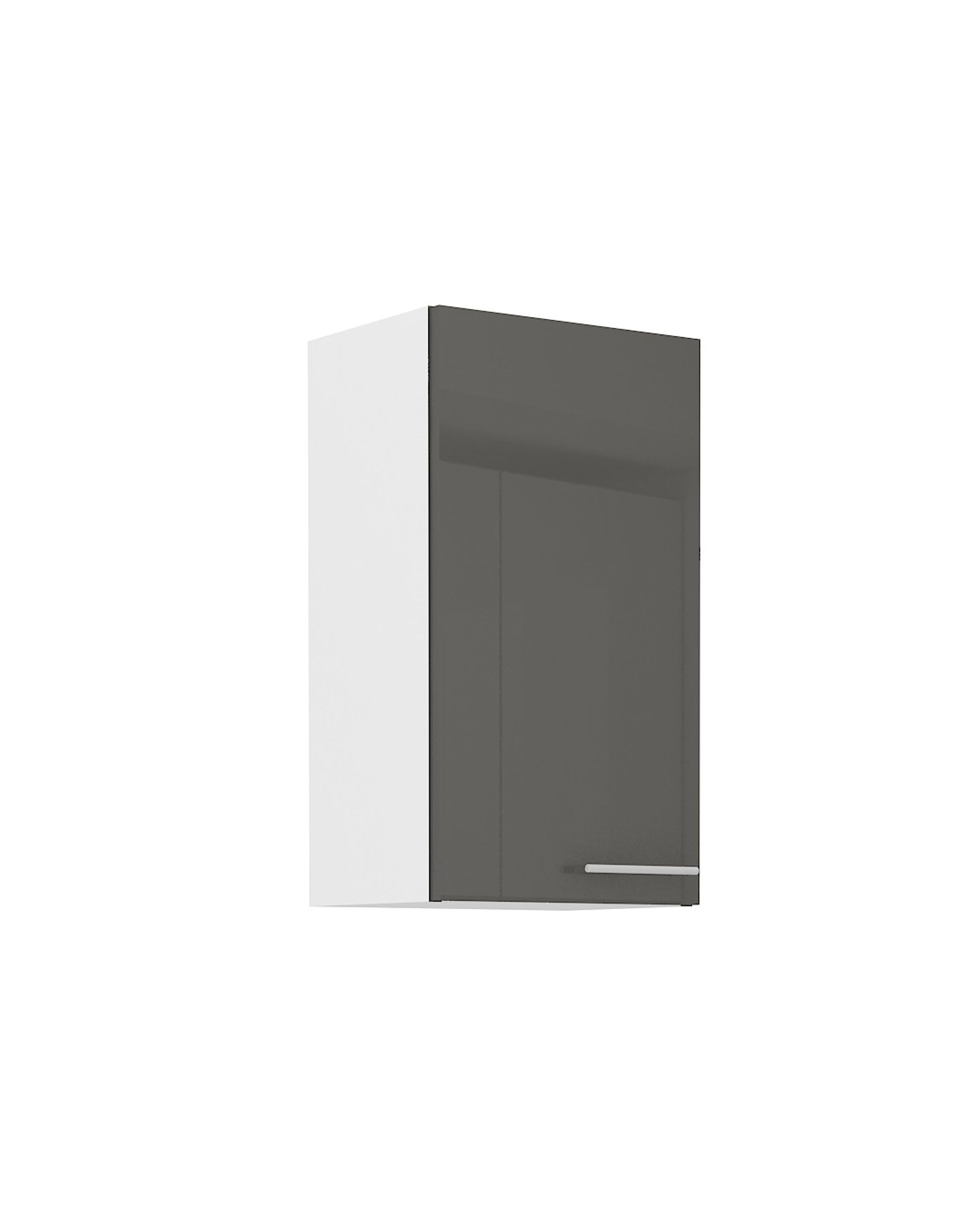 K&uuml;che H&auml;ngeschrank 40 Lara Grau Hochglanz + Weiss matt K&uuml;chenzeile K&uuml;chenblock 