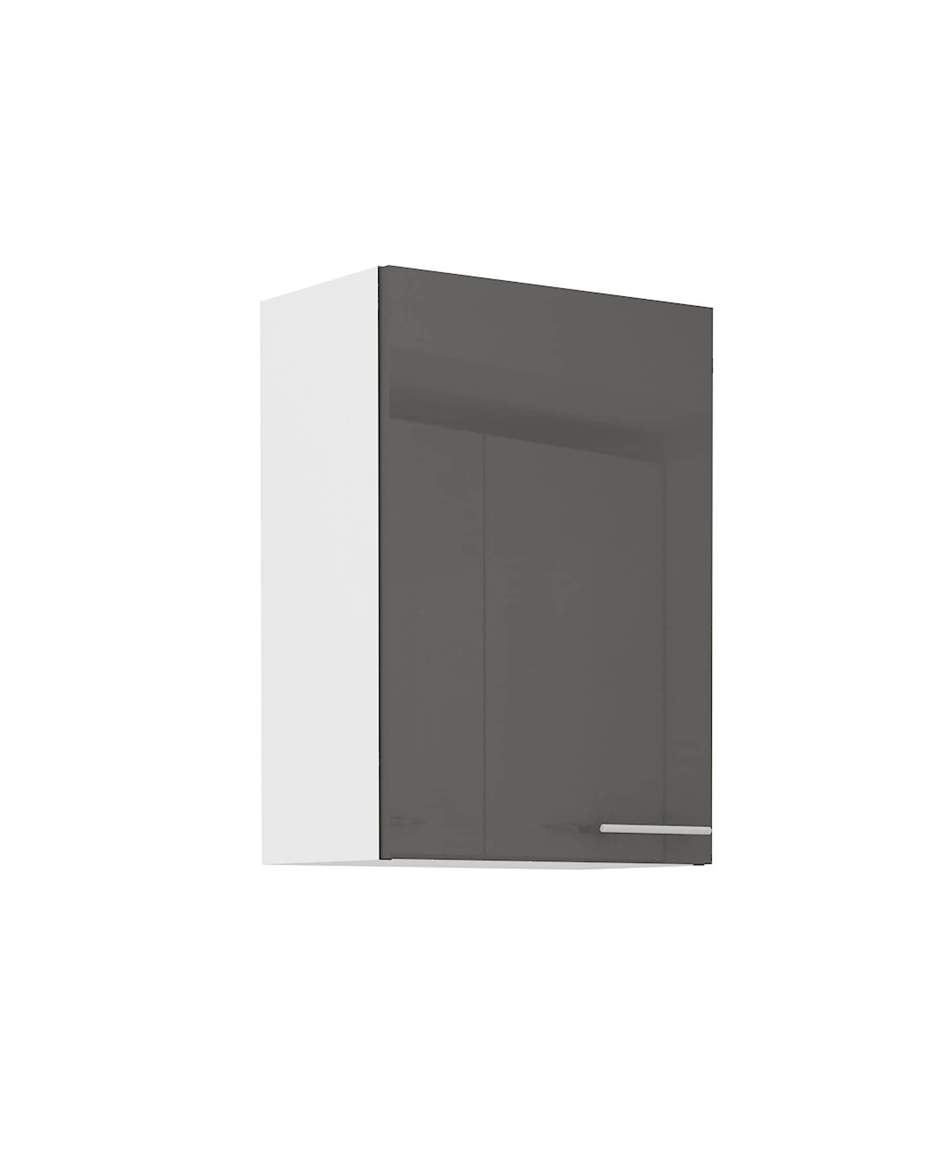 K&uuml;che H&auml;ngeschrank 50 Lara Grau Hochglanz + Weiss matt K&uuml;chenzeile K&uuml;chenblock 