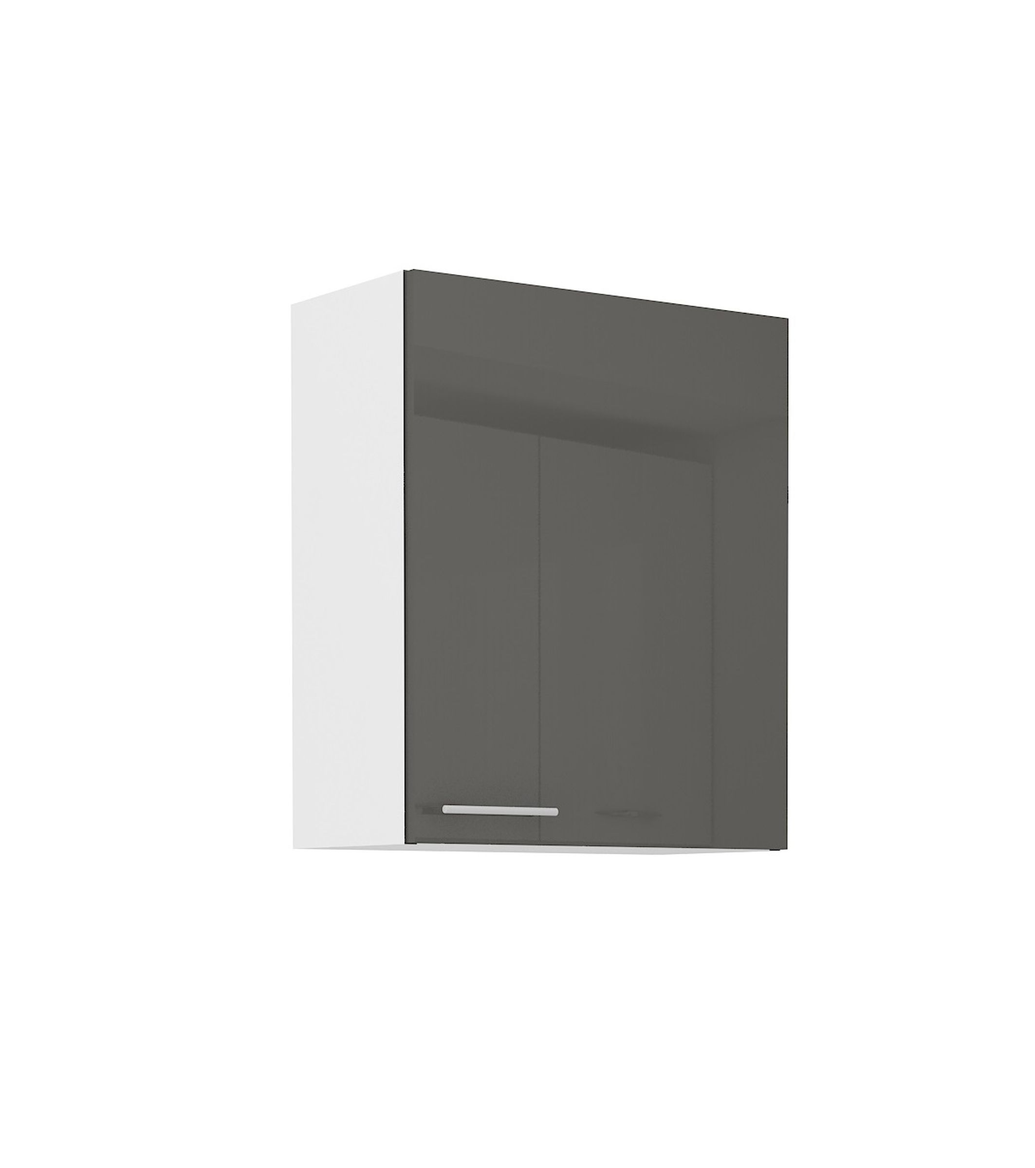 K&uuml;che H&auml;ngeschrank 60 Lara Grau Hochglanz + Weiss matt K&uuml;chenzeile K&uuml;chenblock 