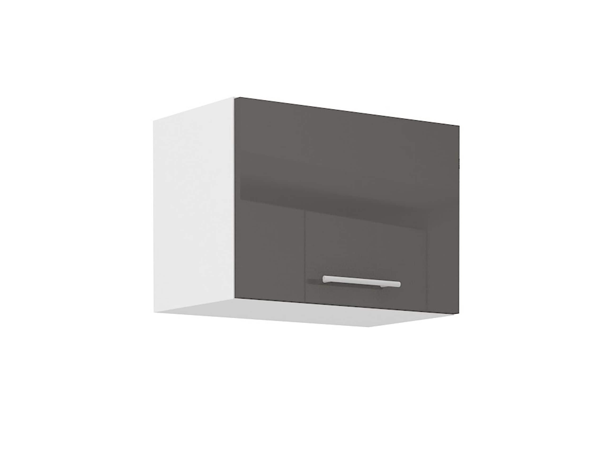 K&uuml;che H&auml;ngeschrank 50 Lara Grau Hochglanz + Weiss matt K&uuml;chenzeile K&uuml;chenblock 