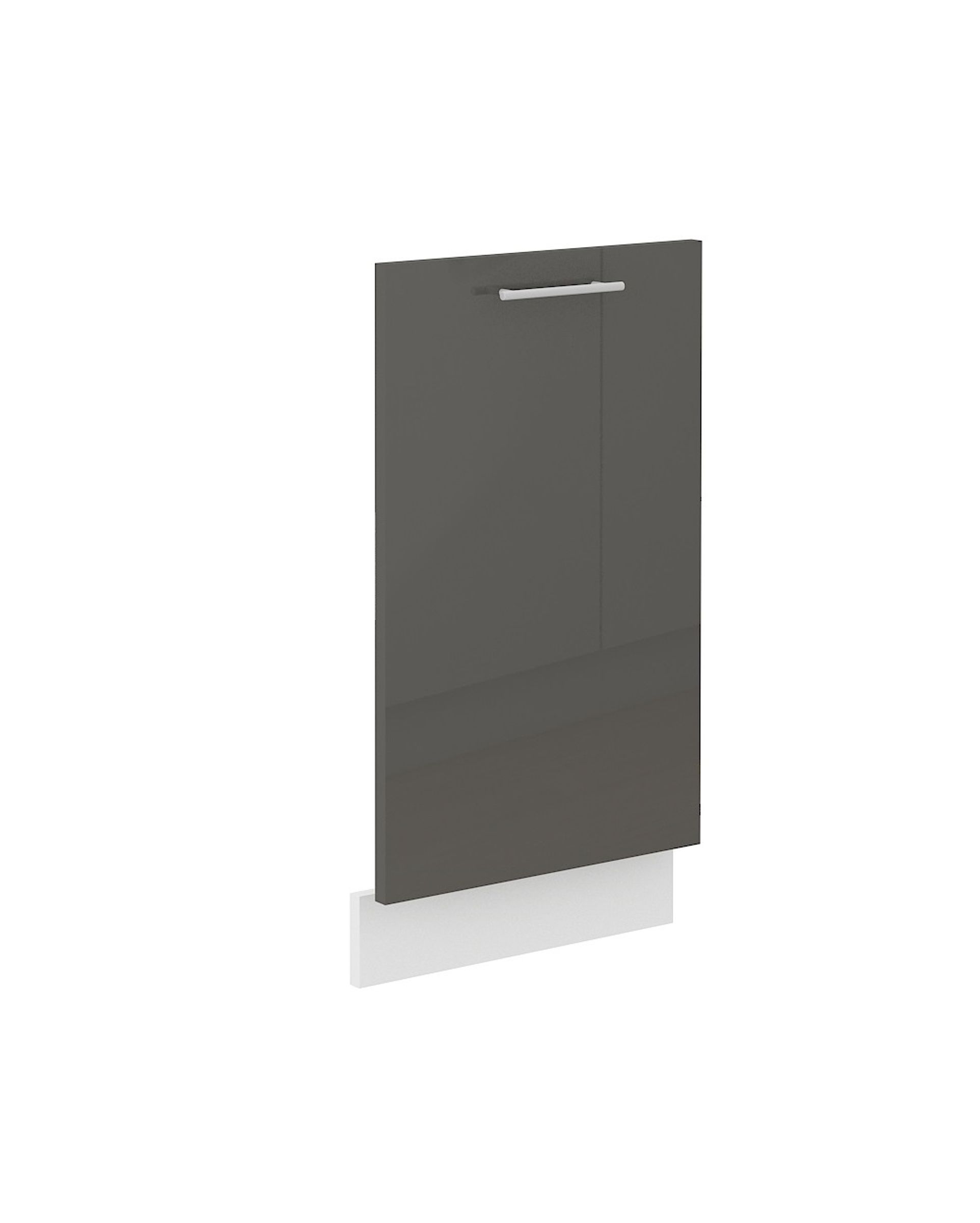 Frontblende Geschirrsp&uuml;ler vollintegriert 45 cm K&uuml;che Lara Grau Hochglanz 