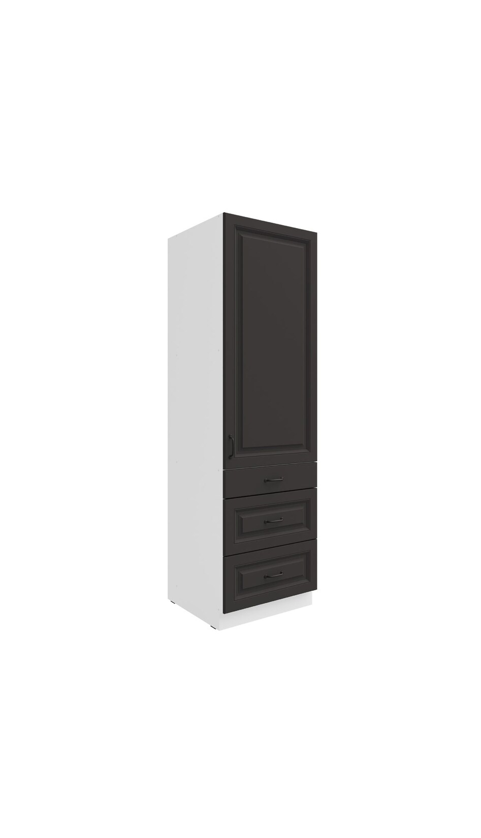 Küchen Hochschrank 60 cm Stilo Grau Weiss Küchenzeile Küchenblock mit Schubladen