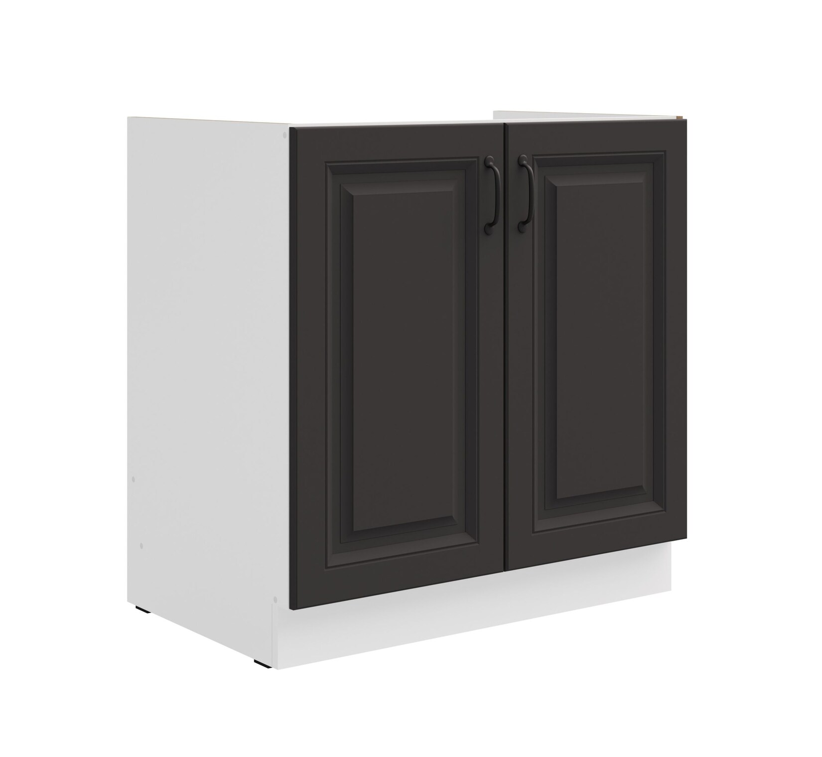 Spülenschrank 80 cm Stilo Grau + Weiss Küchenzeile Küchenblock Küche Einbauküche