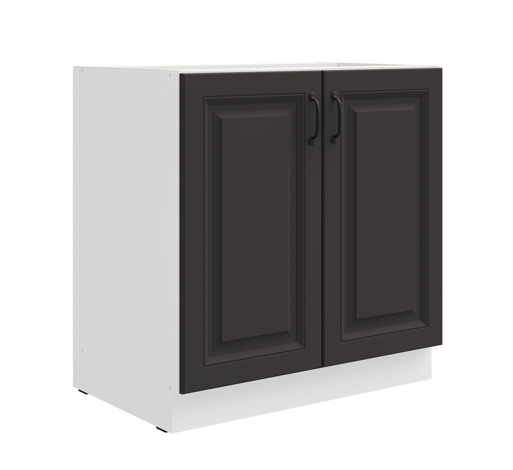 Unterschrank 80 cm Stilo Grau + Weiss Küchenzeile Küchenblock Küche Einbauküche
