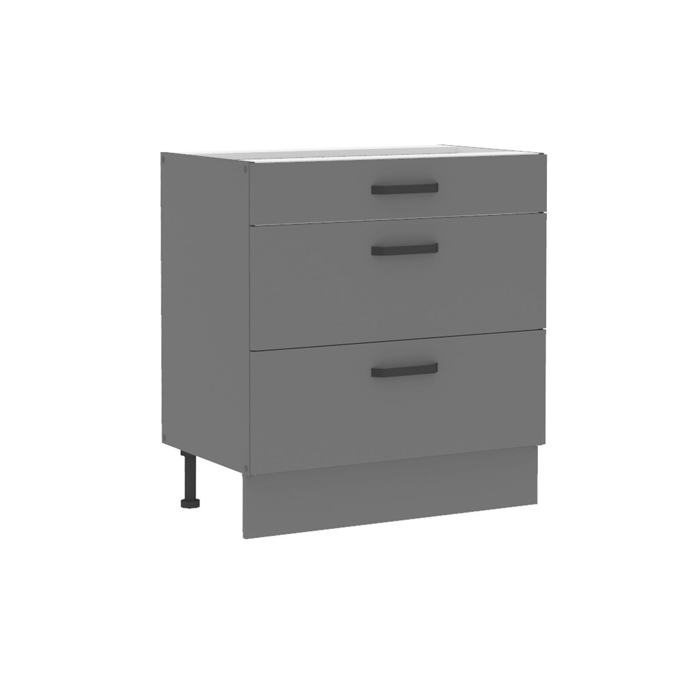 K&uuml;che NESSA Unterschrank 80 cm Anthrazit K&uuml;chenzeile K&uuml;chenblock Einbauk&uuml;che 