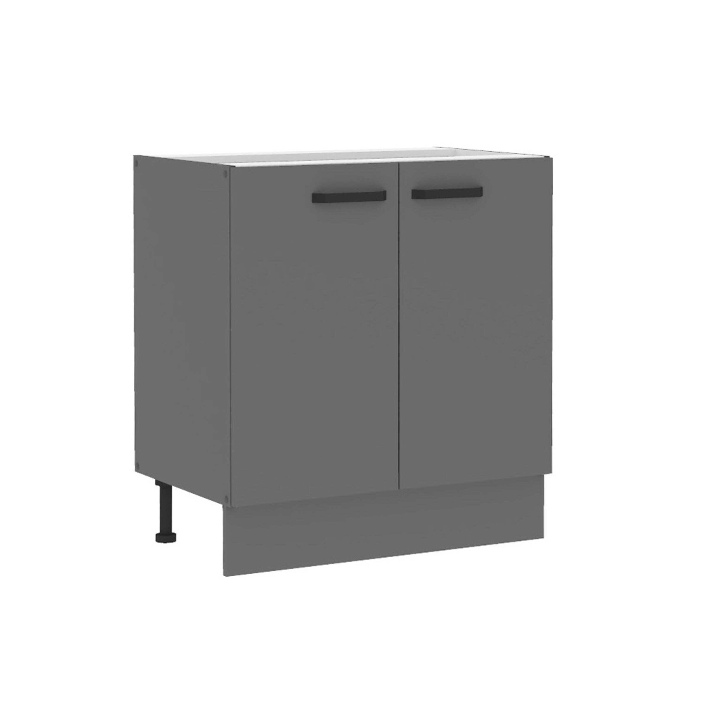 K&uuml;che NESSA Unterschrank 80 cm Anthrazit K&uuml;chenzeile K&uuml;chenblock Einbauk&uuml;che 