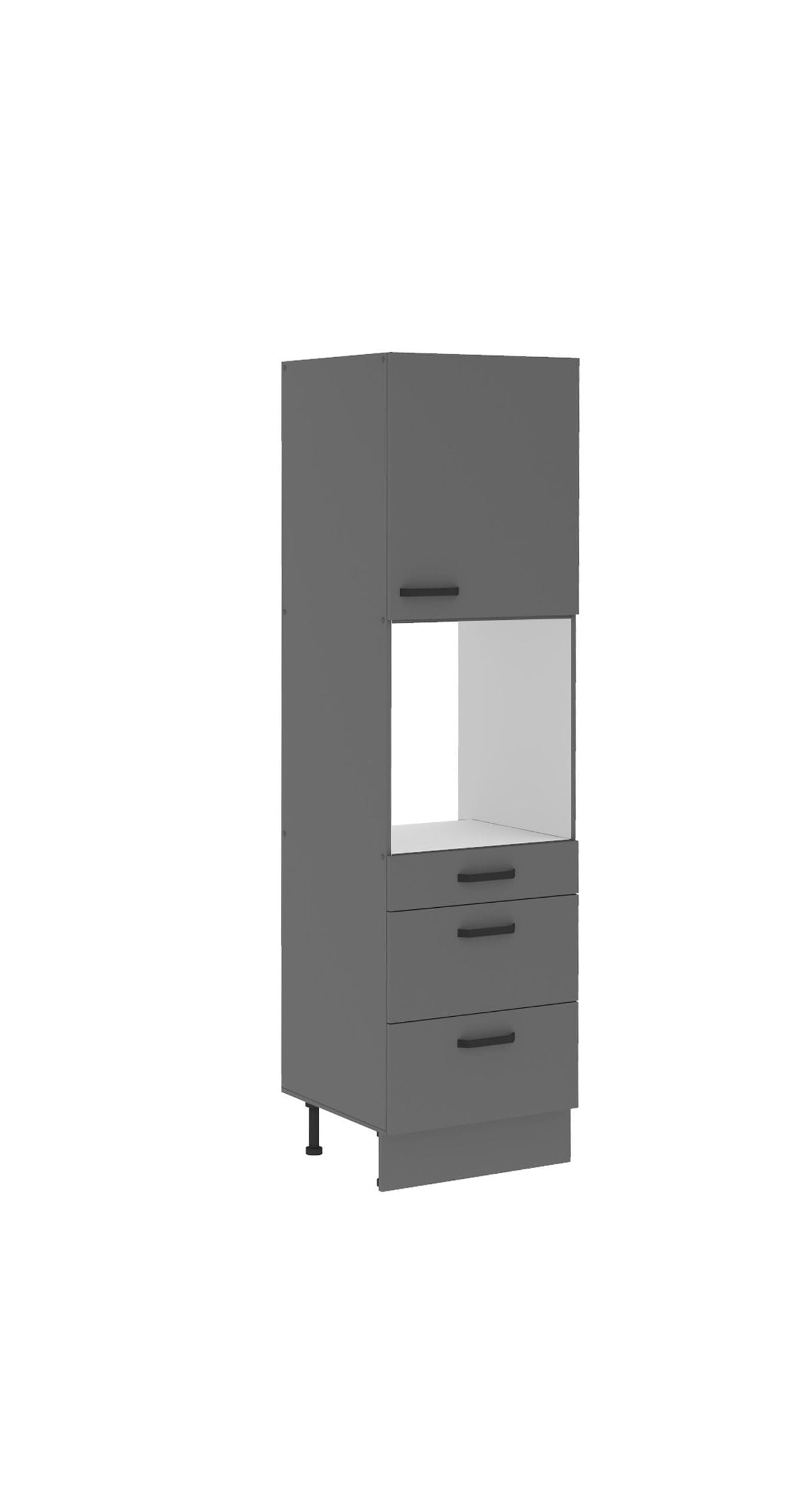 K&uuml;che NESSA Hochschrank 60 cm Anthrazit K&uuml;chenzeile K&uuml;chenblock Einbauk&uuml;che 