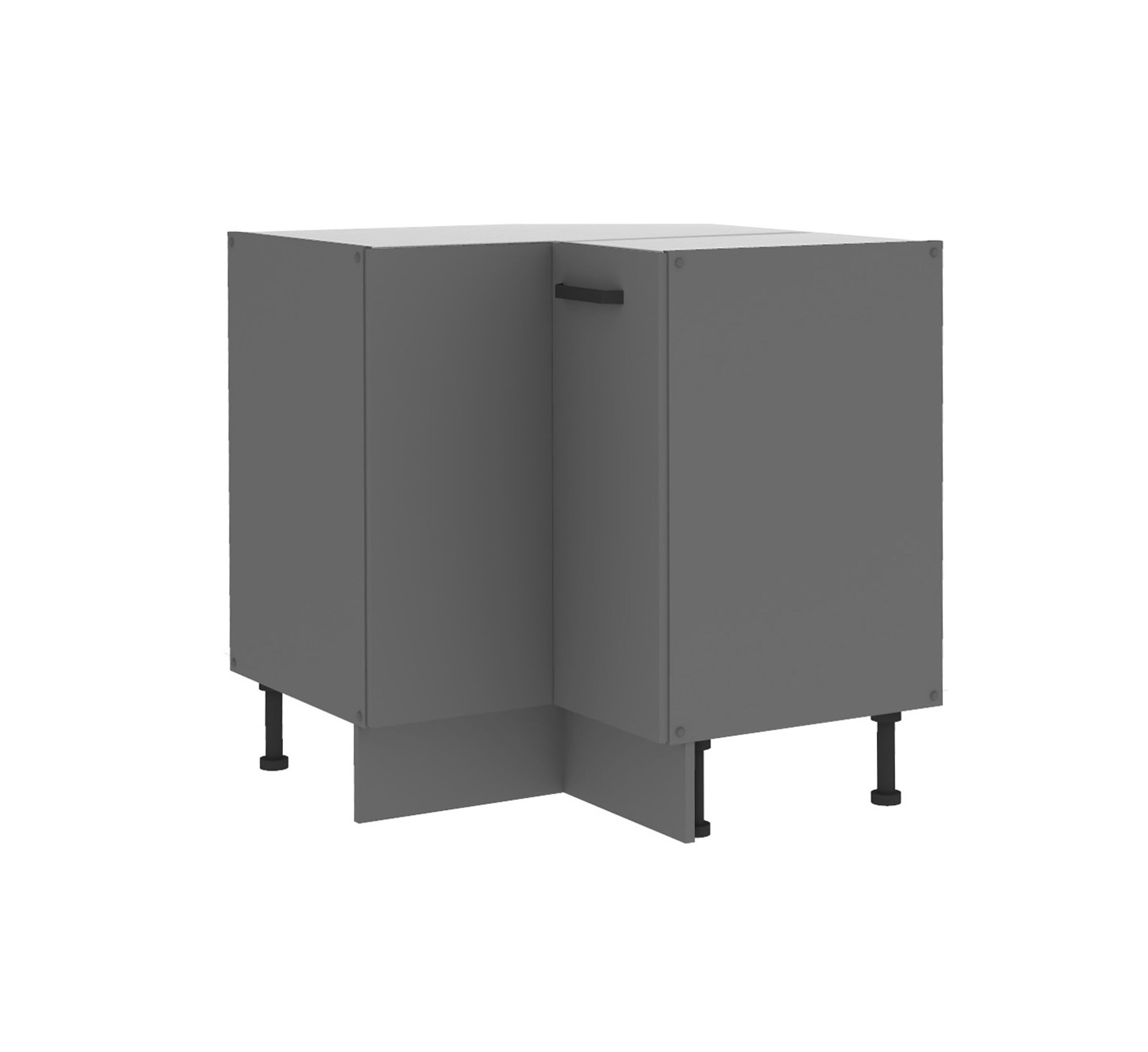 K&uuml;che NESSA Eckunterschrank 90X90 Anthrazit K&uuml;chenzeile K&uuml;chenblock Einbauk&uuml;che 