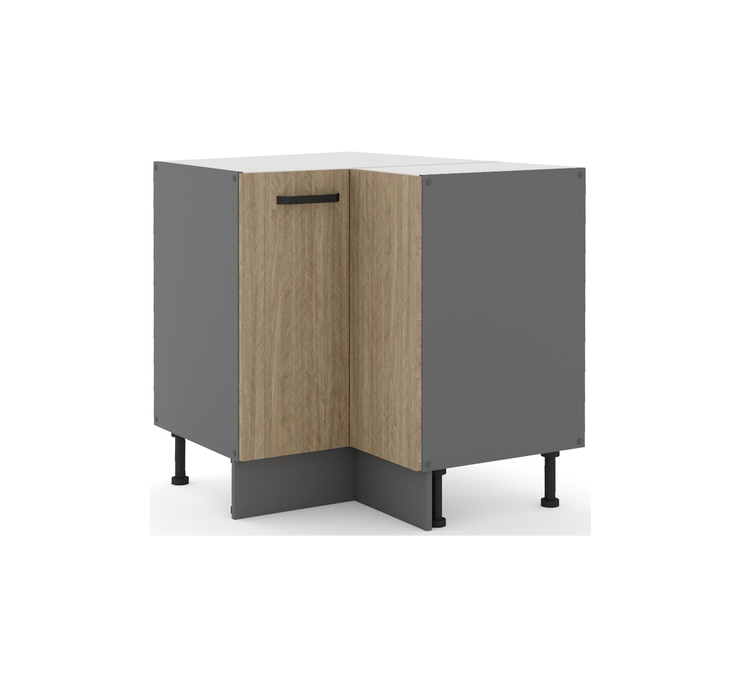 K&uuml;che SCANDI Eckunterschrank 90X90 Fischgr&auml;t K&uuml;chenzeile K&uuml;chenblock Einbauk&uuml;che 