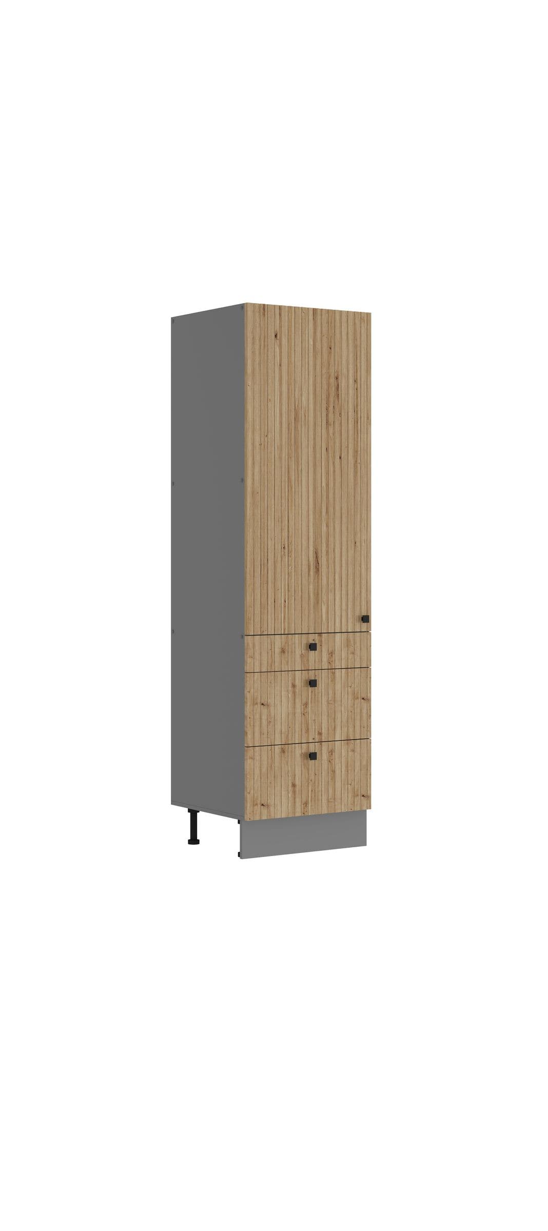 K&uuml;che AVA Artisan Hochschrank 60 cm Lamellenoptik K&uuml;chenzeile Einbauk&uuml;che 