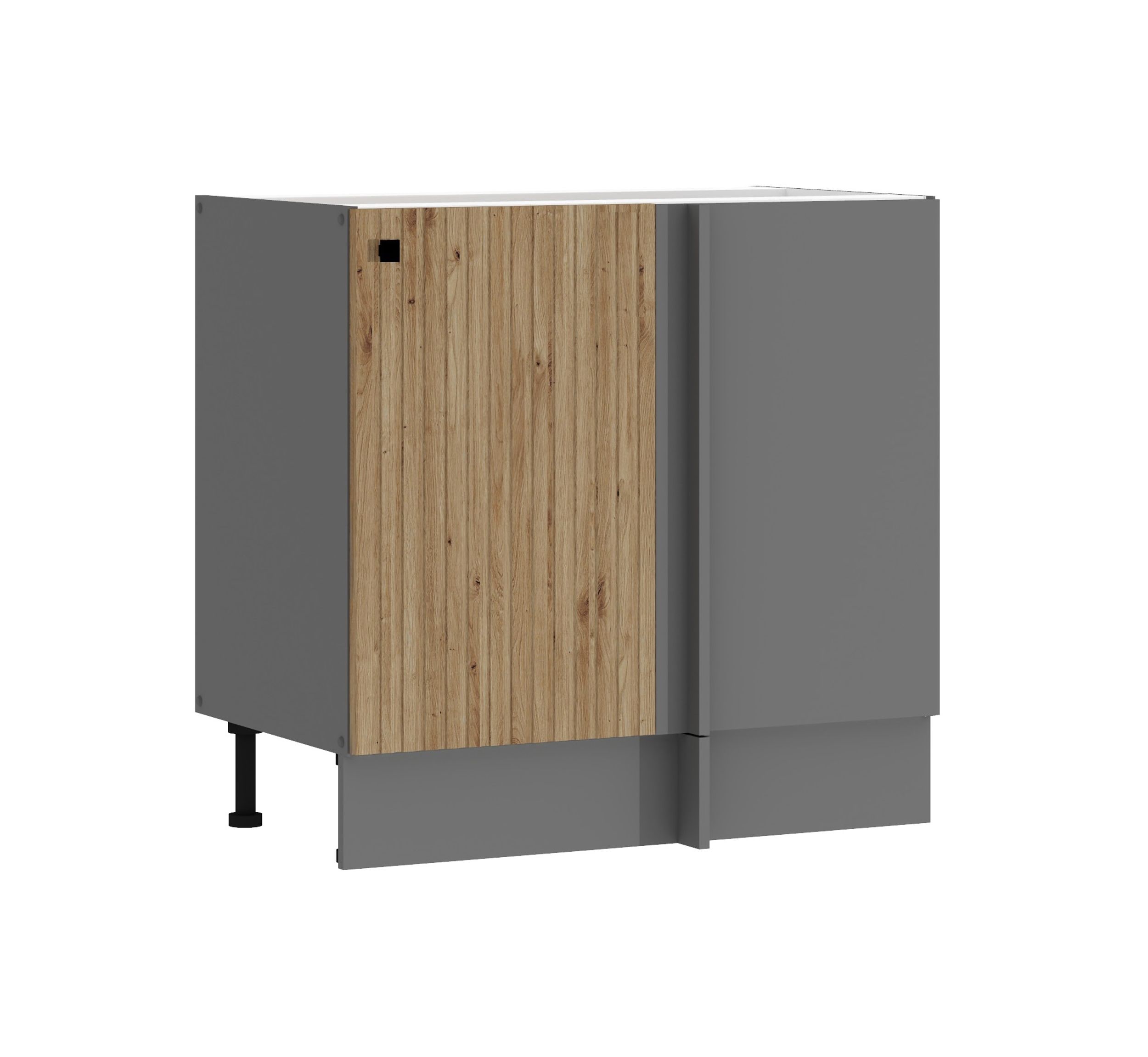 K&uuml;che AVA Artisan Eckunterschrank 105 cm Lamellenoptik K&uuml;chenzeile Einbauk&uuml;che 