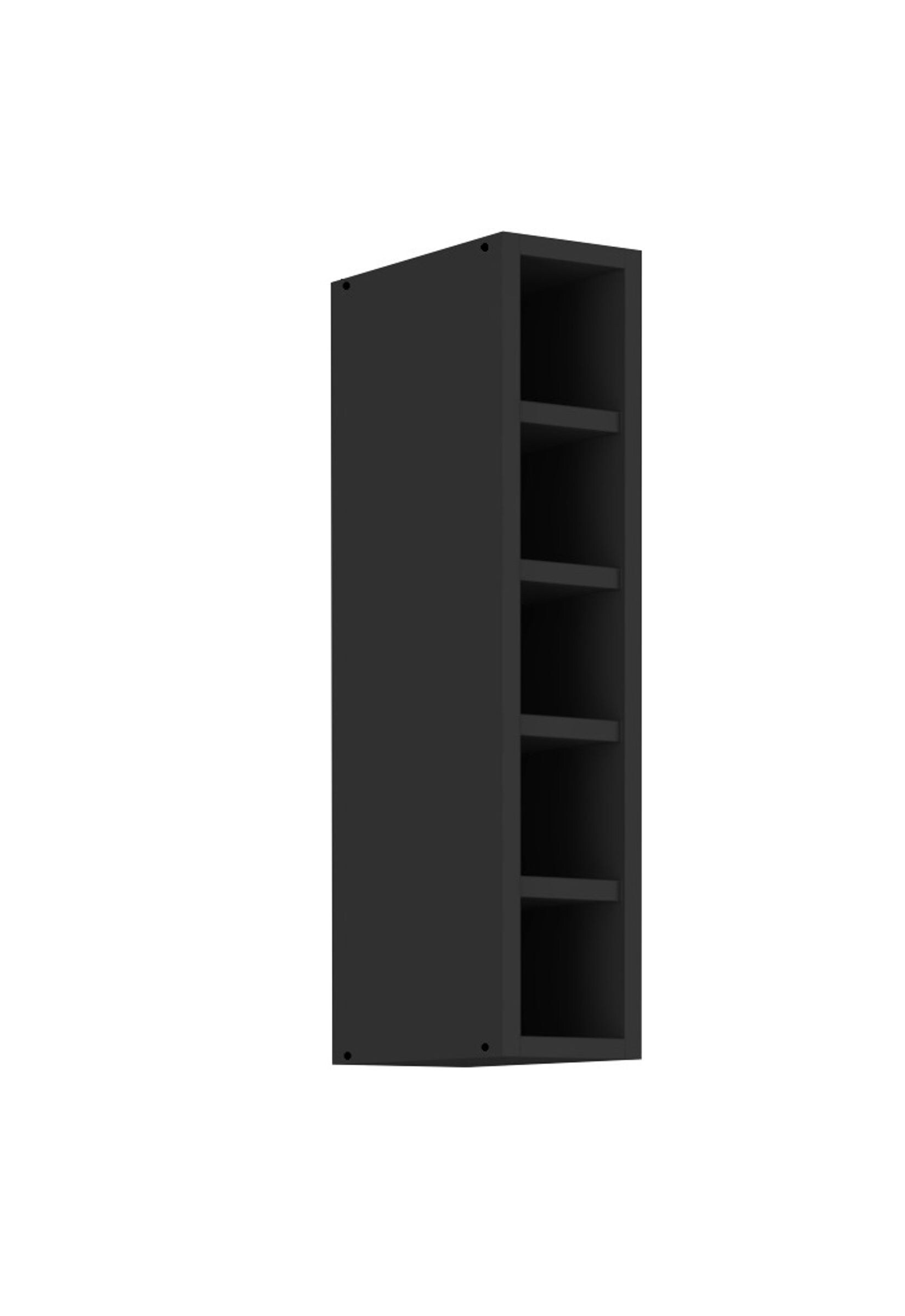 H&auml;ngeschrank Regal 15 cm Schwarz matt K&uuml;chenzeile K&uuml;che SIENA / MONZA / ARONA 