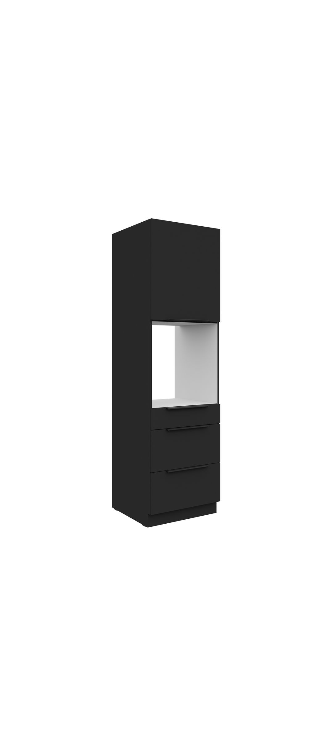 K&uuml;chen Hochschrank 60 cm SIENA Schwarz K&uuml;chenzeile K&uuml;chenblock K&uuml;che Einbauk&uuml;che 