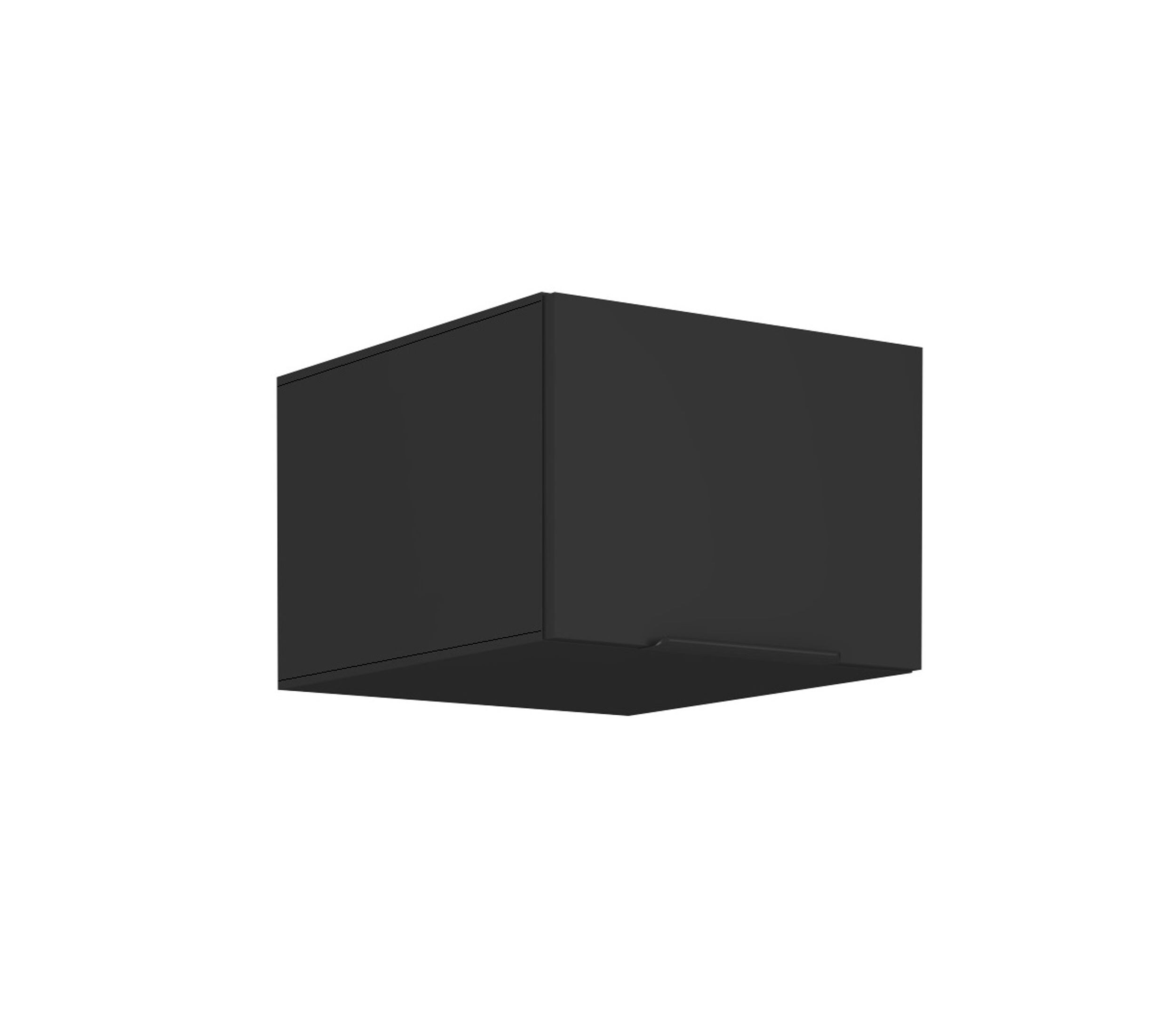 Aufsatzschrank Hochschrank 50 cm SIENA Schwarz K&uuml;chenzeile K&uuml;chenblock K&uuml;che 