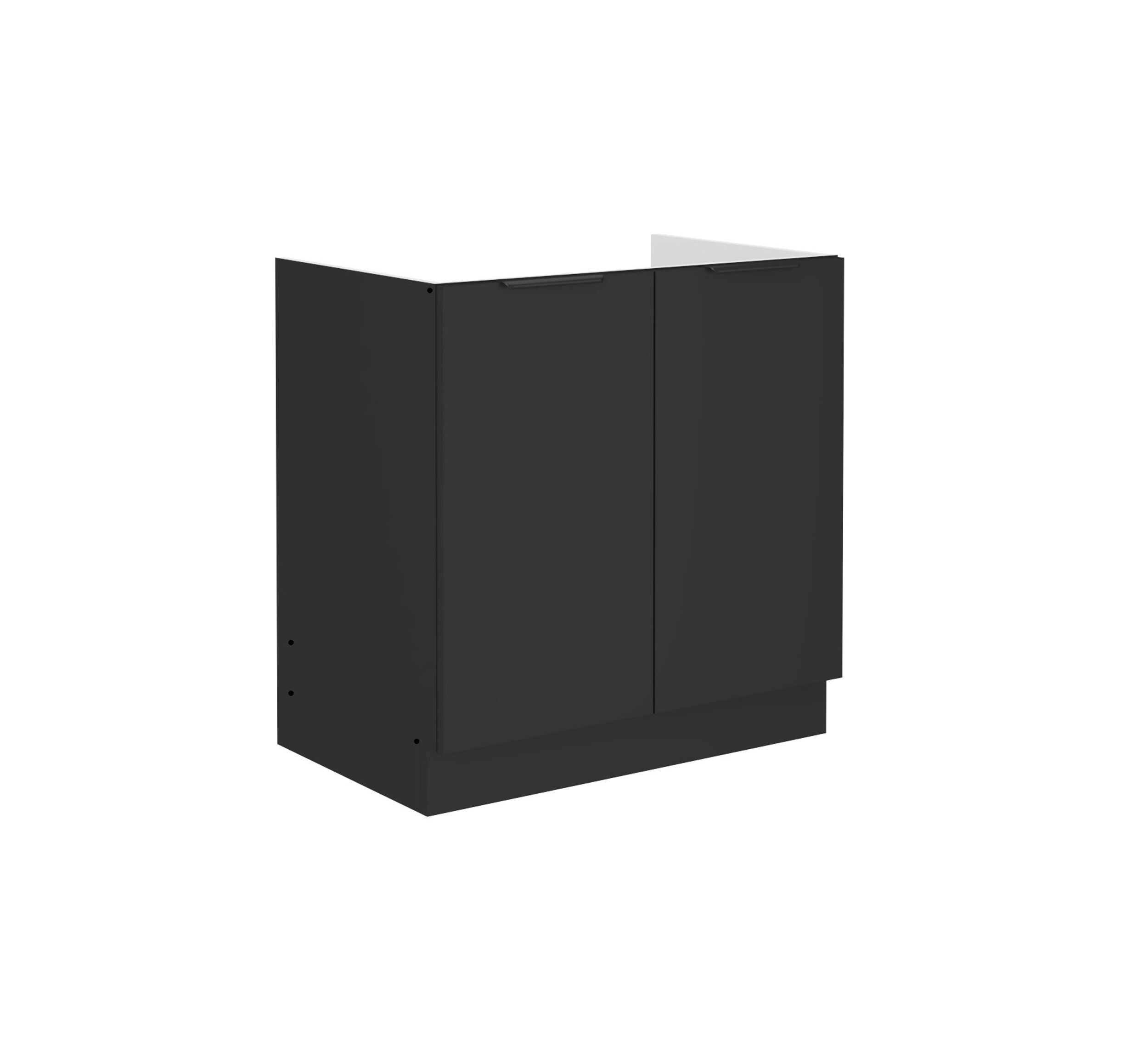 K&uuml;chen Sp&uuml;lenunterschrank 80 cm SIENA Schwarz K&uuml;che K&uuml;chenzeile K&uuml;chenblock 