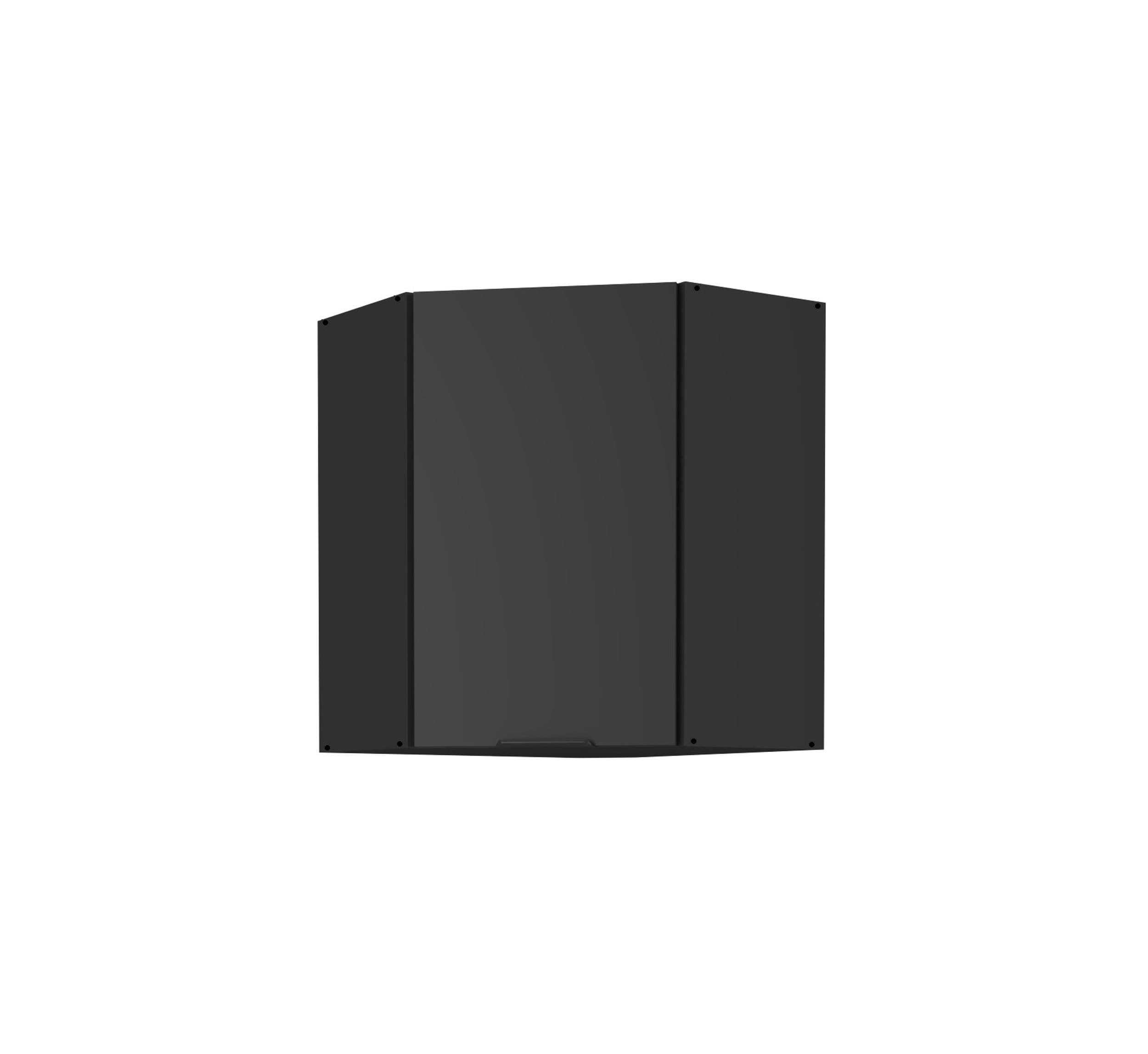 K&uuml;chen Eckh&auml;ngeschrank 60x60 cm SIENA Schwarz K&uuml;che K&uuml;chenzeile K&uuml;chenblock 