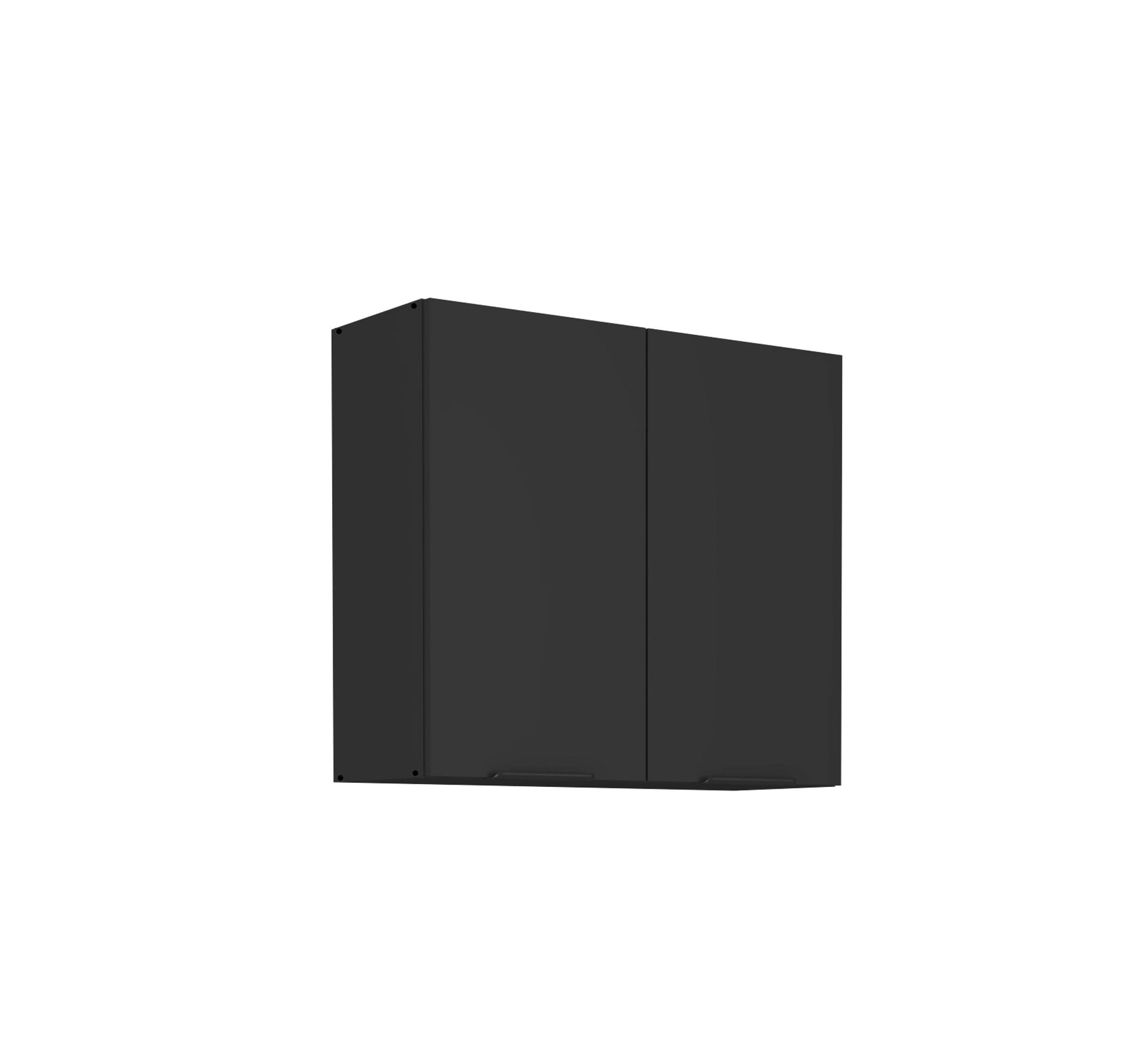 K&uuml;chen H&auml;ngeschrank 80 cm SIENA Schwarz K&uuml;che K&uuml;chenzeile K&uuml;chenblock 