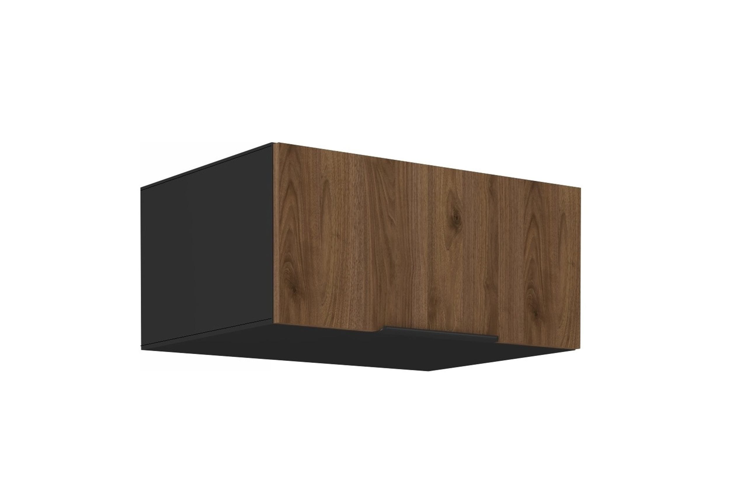 Aufsatzschrank Hochschrank 80 cm K&uuml;che MONZA Okapi Nu&szlig;baum K&uuml;chenzeile 