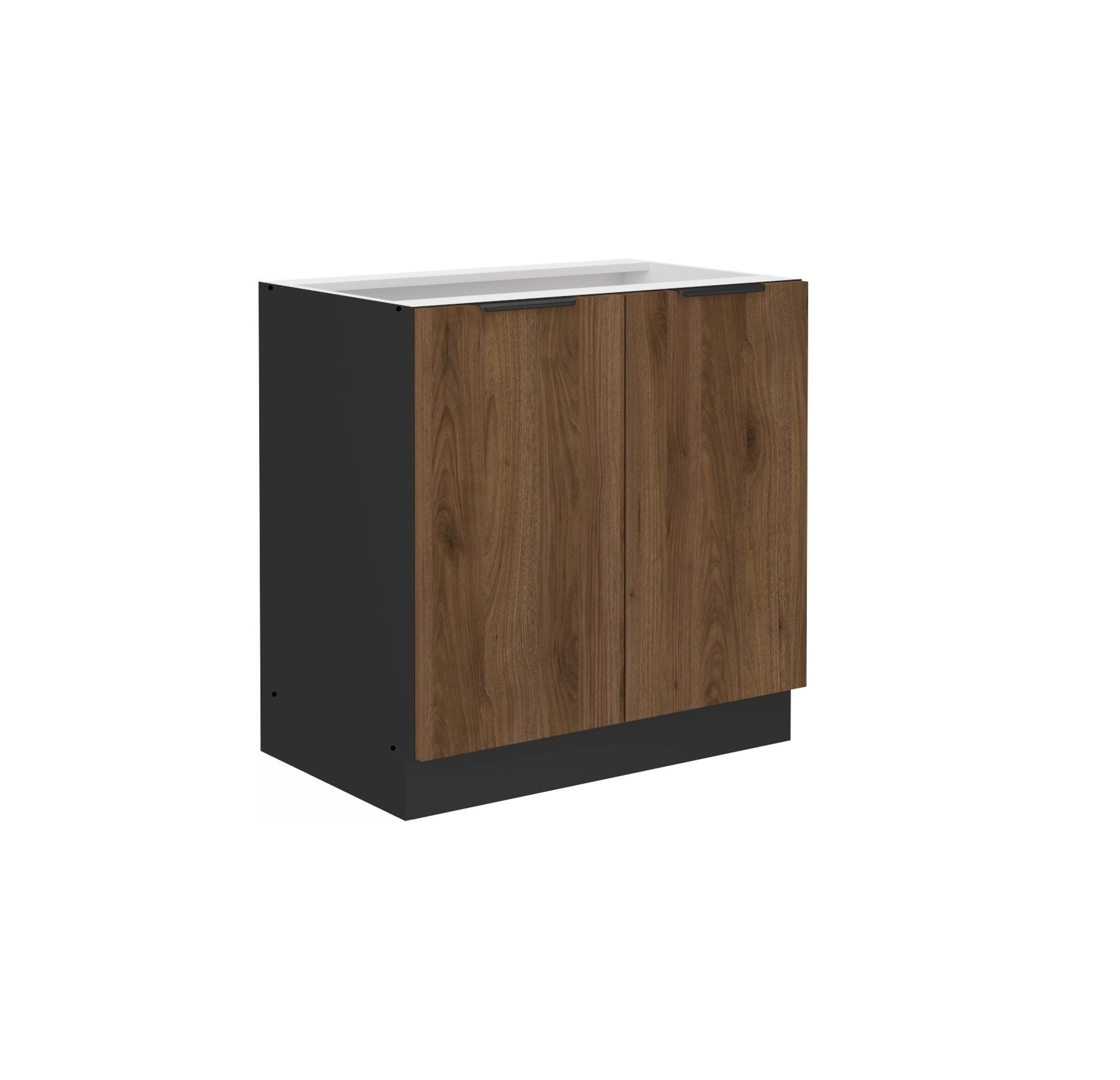 K&uuml;chen Unterschrank 80 cm K&uuml;che MONZA Okapi Nu&szlig;baum K&uuml;chenzeile K&uuml;chenblock 