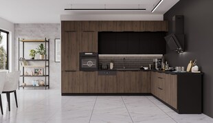 Winkelküche MONZA + SIENA 350x290 Küchenzeile Eckküche Küche Okapi XL Stauraum 