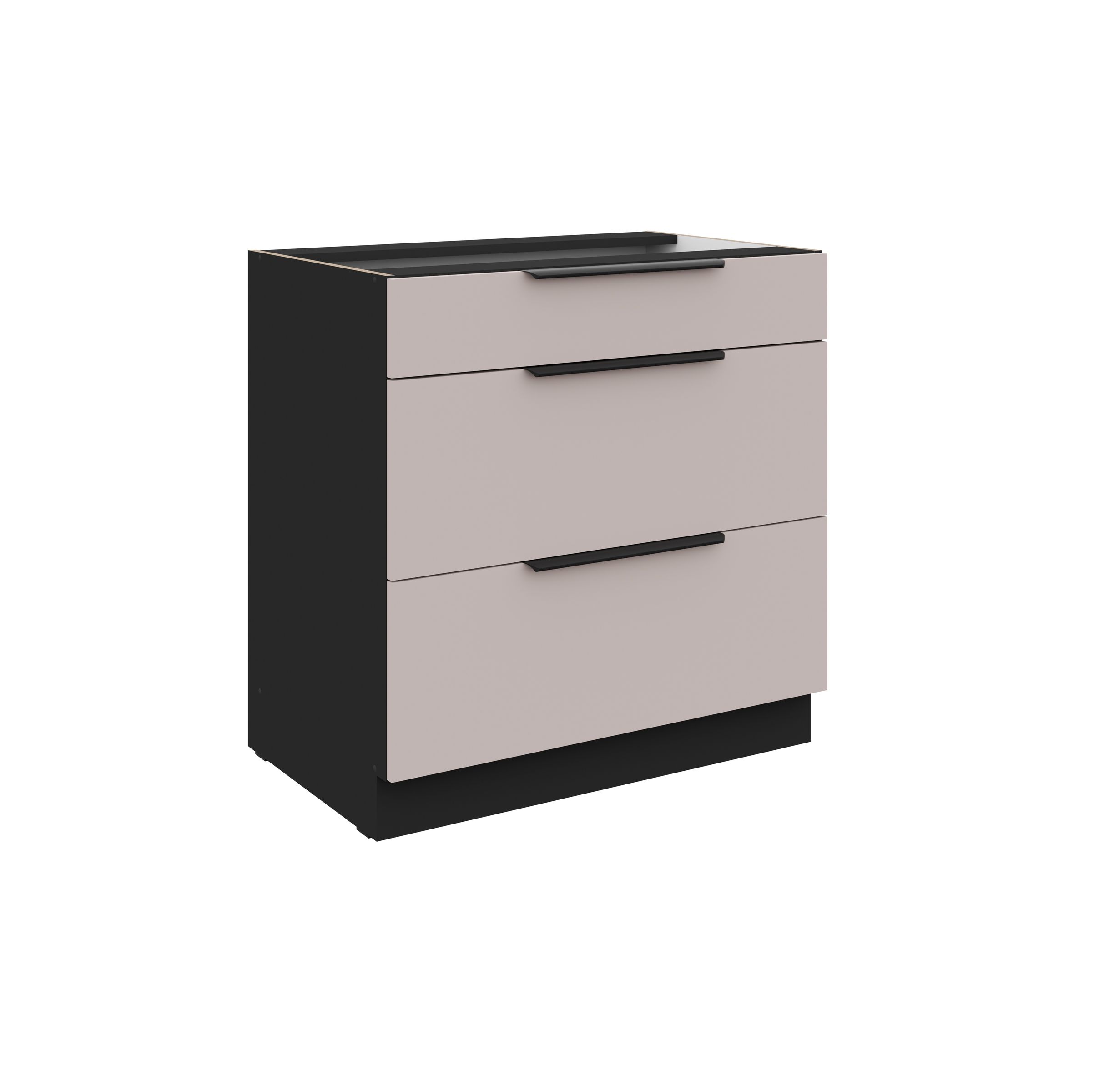 K&uuml;chen Unterschrank 80 cm K&uuml;che ARONA Kaschmir beige Soft-Close K&uuml;chenzeile 