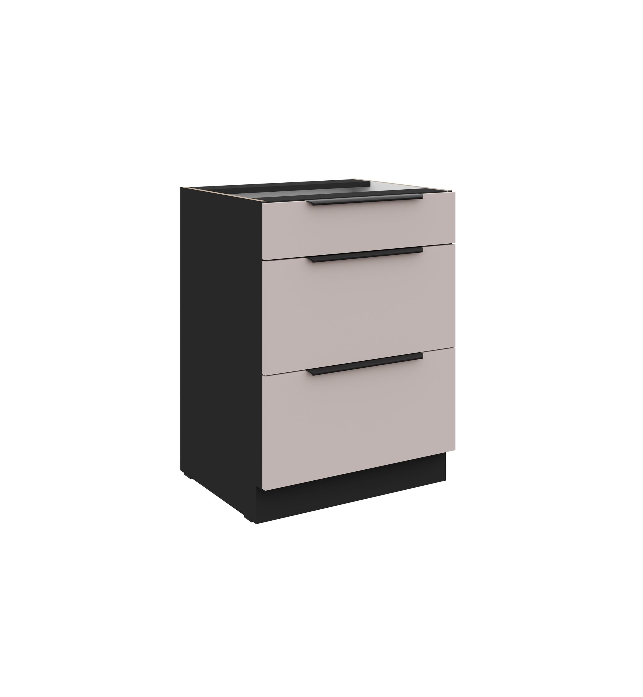 K&uuml;chen Unterschrank 60 cm K&uuml;che ARONA Kaschmir beige Soft-Close K&uuml;chenzeile 