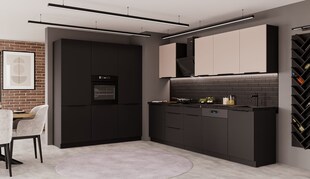 Küche SIENA + ARONA 280 + 180 cm Küchenzeile Küchenblock Einbauküche Kaschmir 